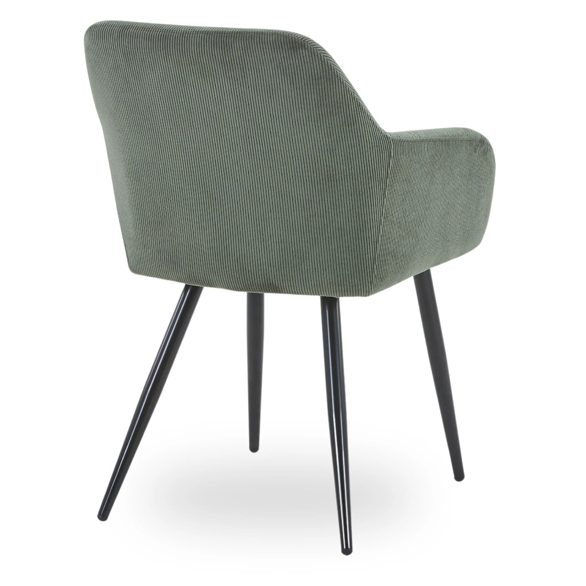 Jenna chaise de salle à manger - velours vert avec pieds noirs - Image 2