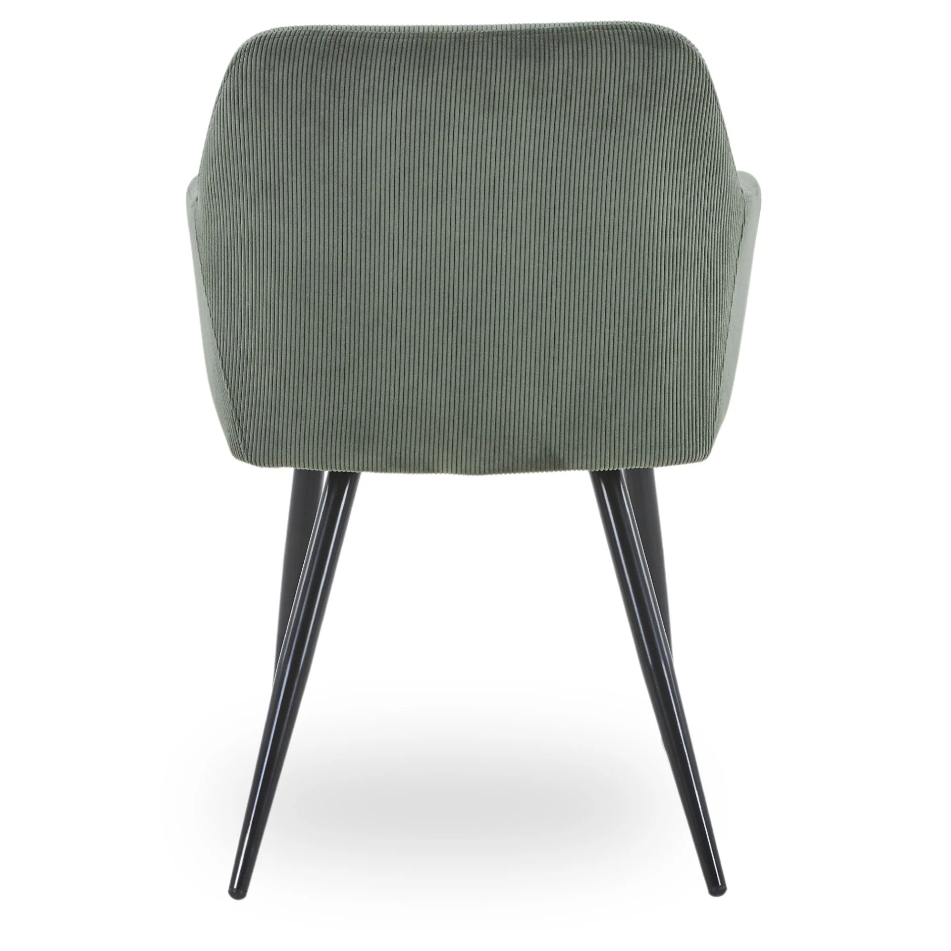 Jenna chaise de salle à manger - velours vert avec pieds noirs - Image 4