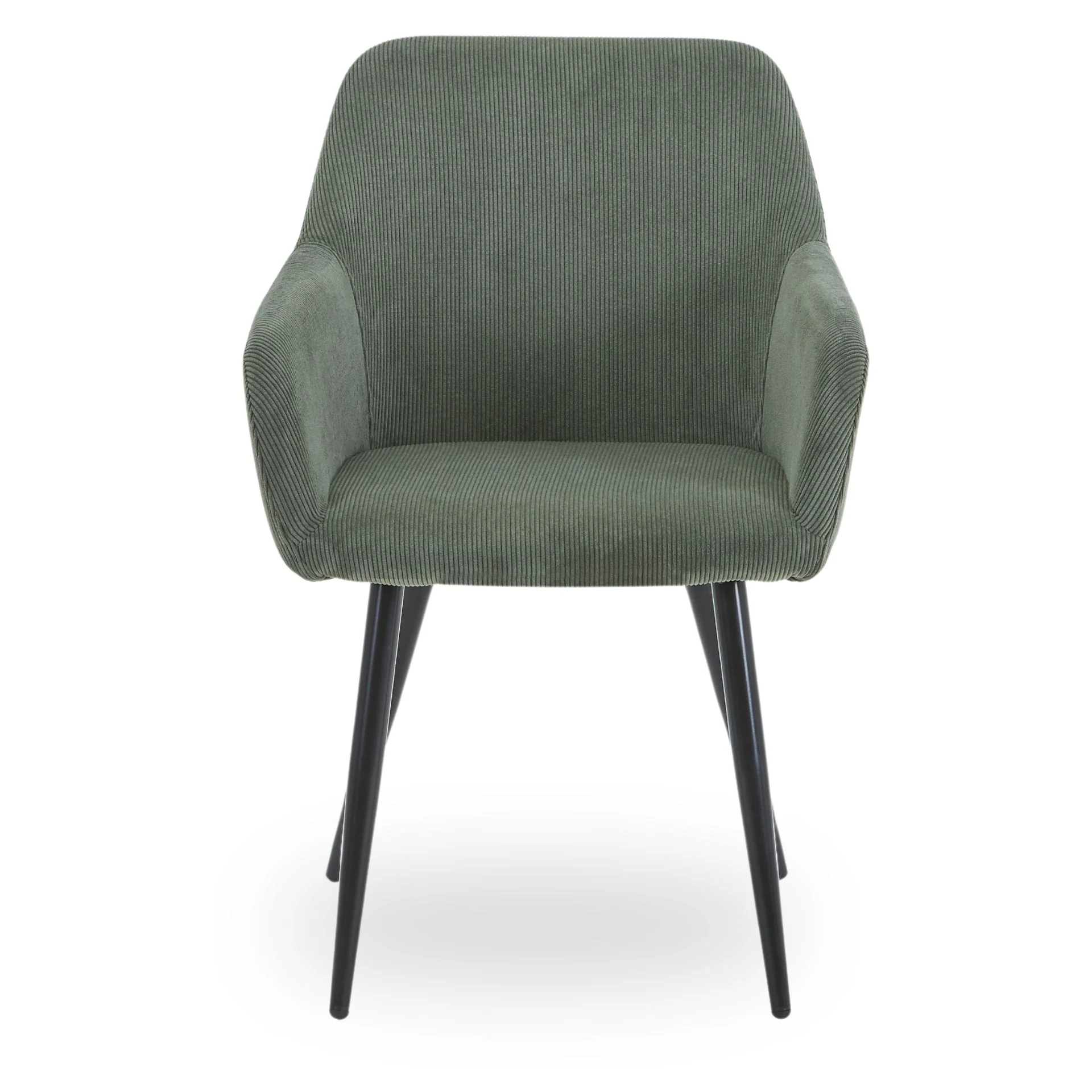 Jenna chaise de salle à manger - velours vert avec pieds noirs - Image 5