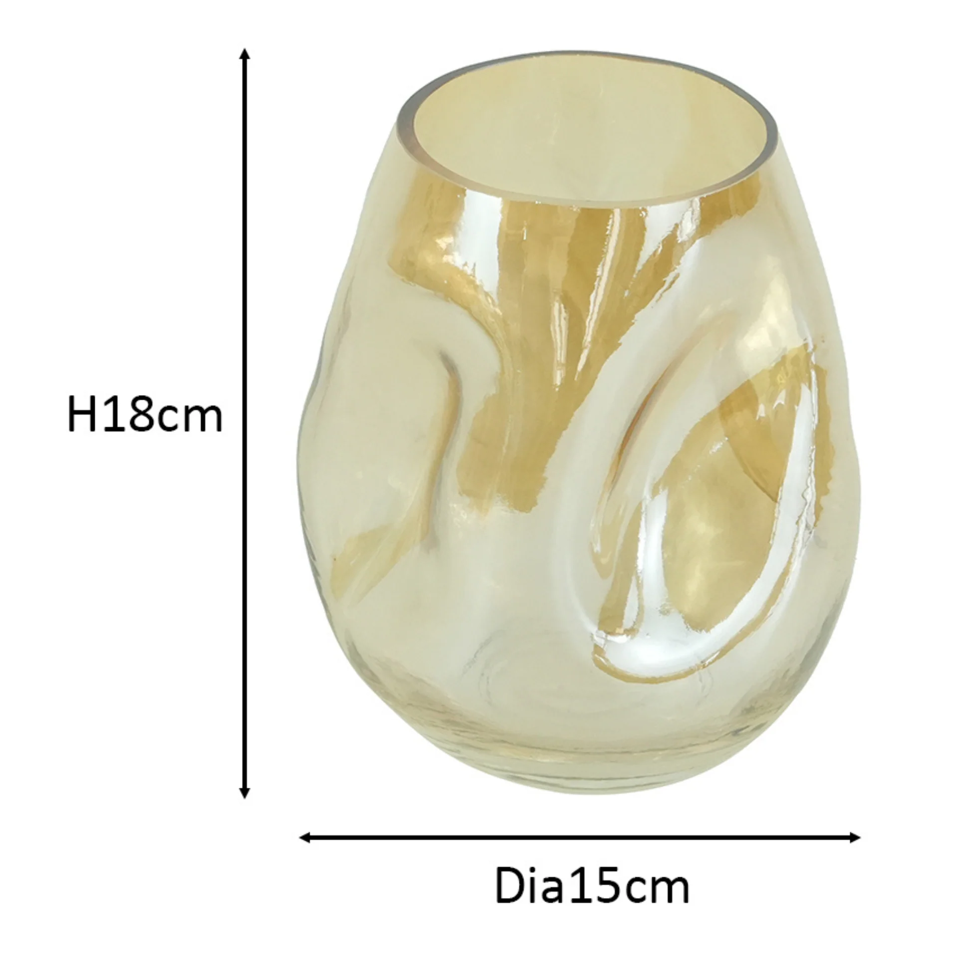 Joy verre vase fumé 18 cm - Image 4