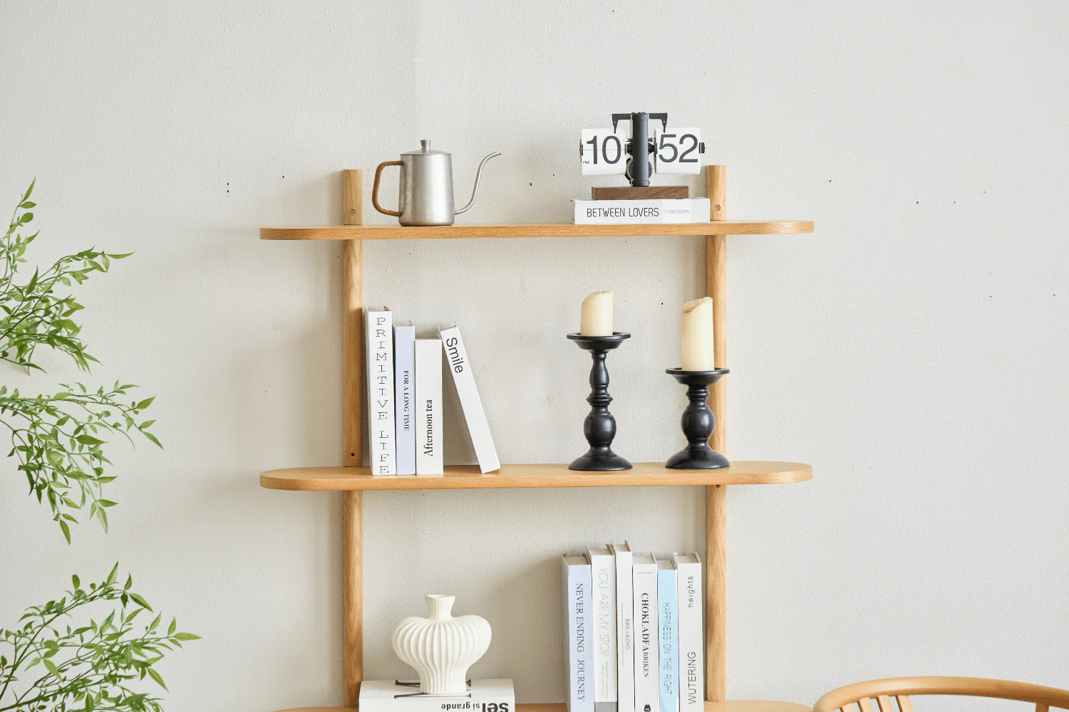 Juliet etagere murale en chene avec 3 etageres H 100 x P 22 x L 90 cm - Image 4
