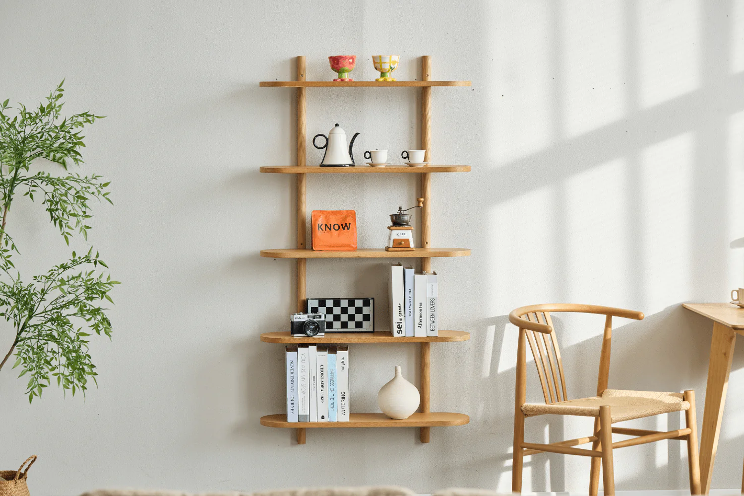 Etagère murale Juliet en chêne avec 5 étagères H:140 x L:22 x L:75 cm - Image 2