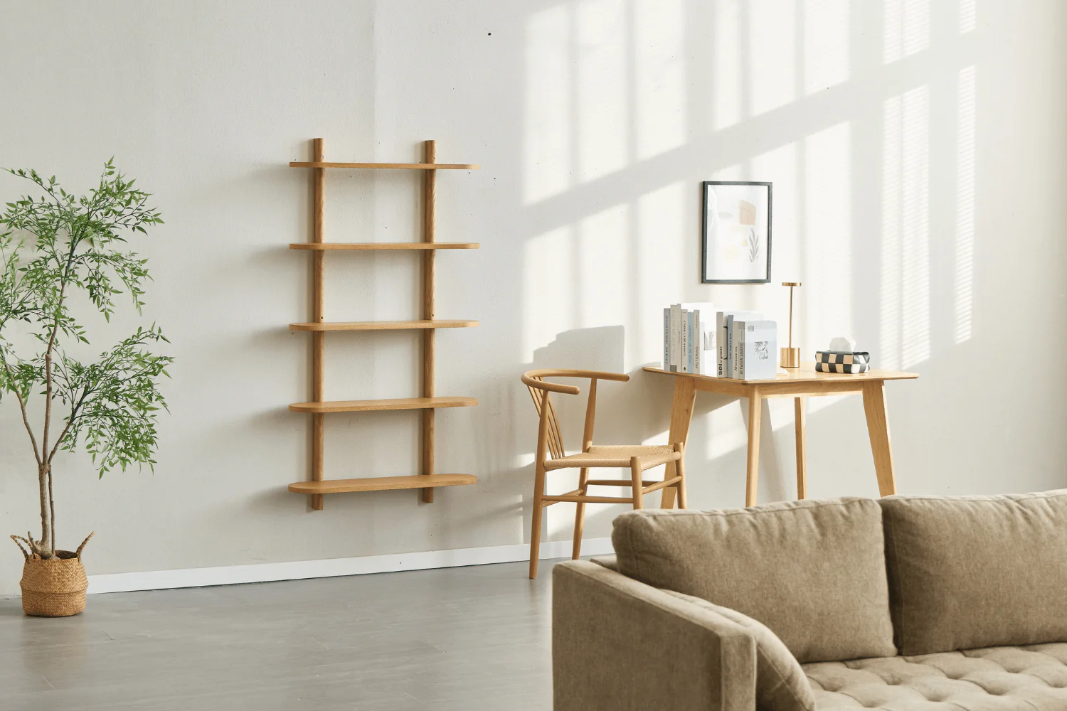 Etagère murale Juliet en chêne avec 5 étagères H:140 x L:22 x L:75 cm - Image 3