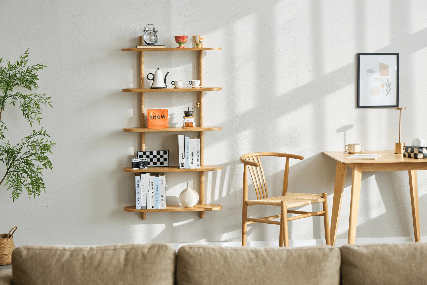 Etagère murale Juliet en chêne avec 5 étagères H:140 x L:22 x L:75 cm - Image 7