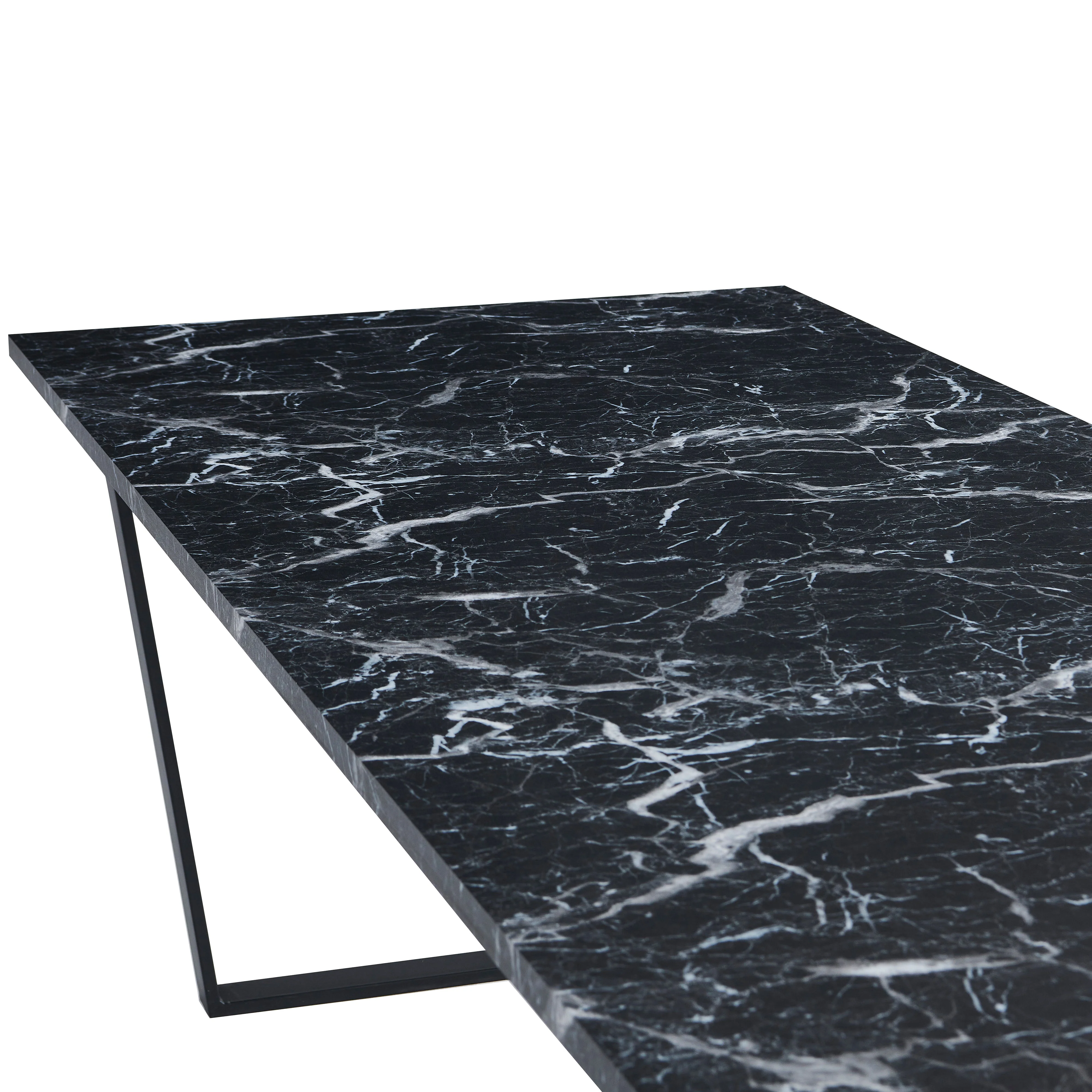 Karl - Table de salle à manger en imitation marbre 210 x 90 cm - Image 4