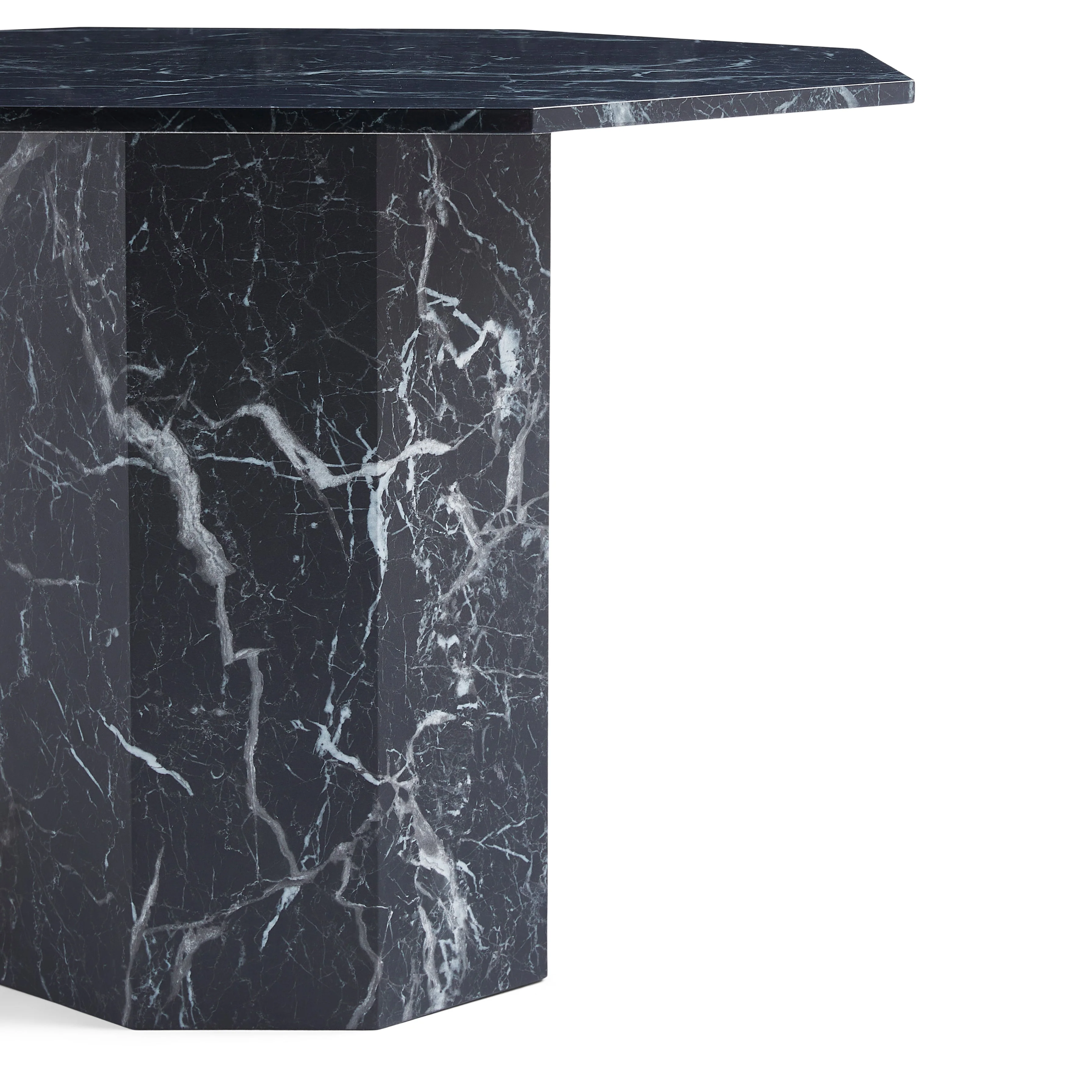 Lagoni - Table ronde Ø100 cm en aspect marbre noir - Image 6