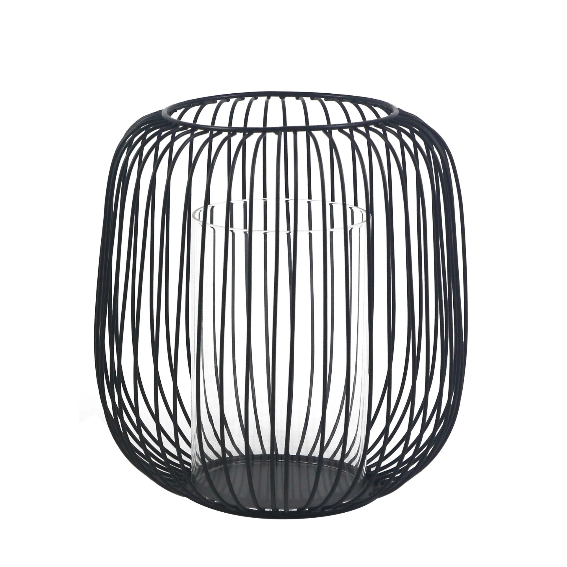 Akia Lanterne en métal noir 21cm