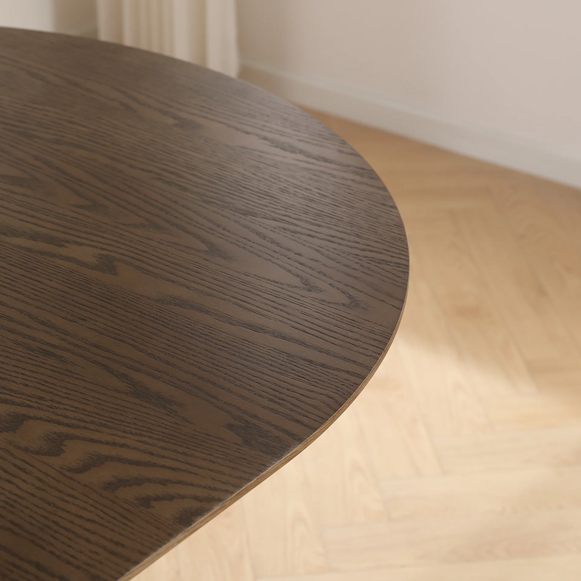 Lewis – Table à manger ovale à lattes en placage chêne fumé avec rallonge 200/250/300 cm – 2 rallonges incluses - Image 10
