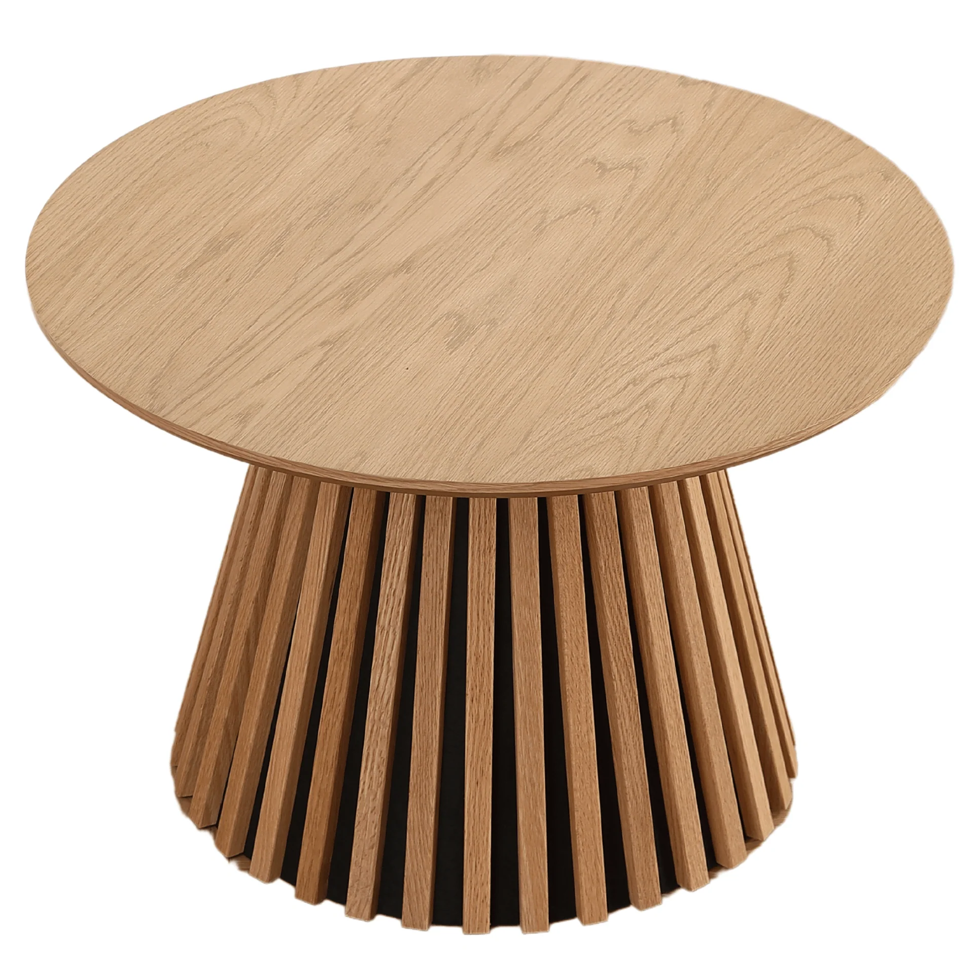 Lewis table basse à lattes aspect chêne naturel Ø70 cm - Image 5
