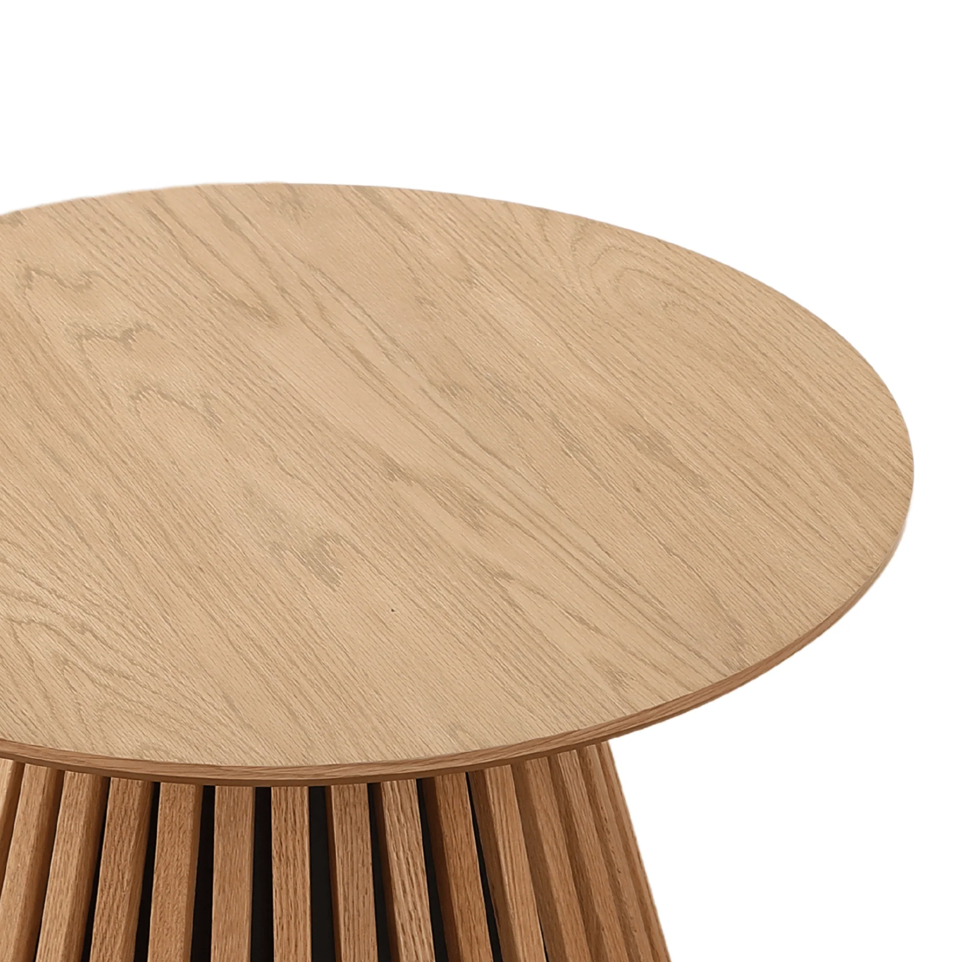 Lewis table basse à lattes aspect chêne naturel Ø70 cm - Image 6