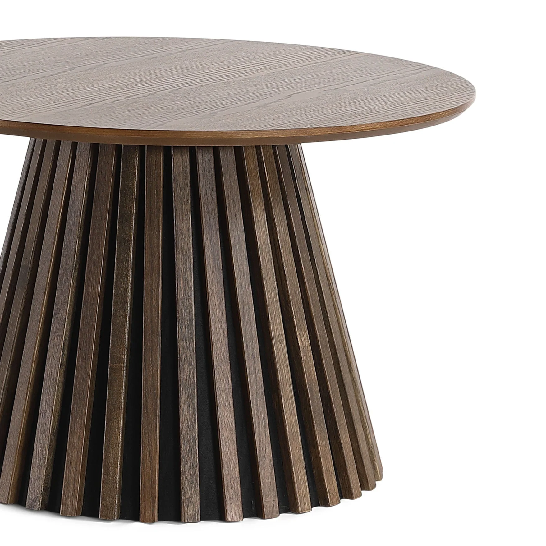 Lewis table basse à lattes chêne fumé Ø70 cm - Image 4