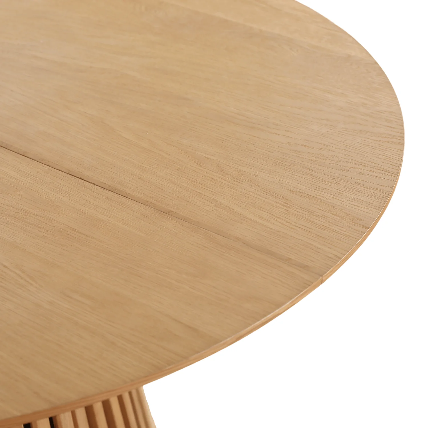 Lewis - Table de salle à manger ronde en placage chêne avec rallonge 100/140/180 cm - 2x rallonges incluses - Image 10
