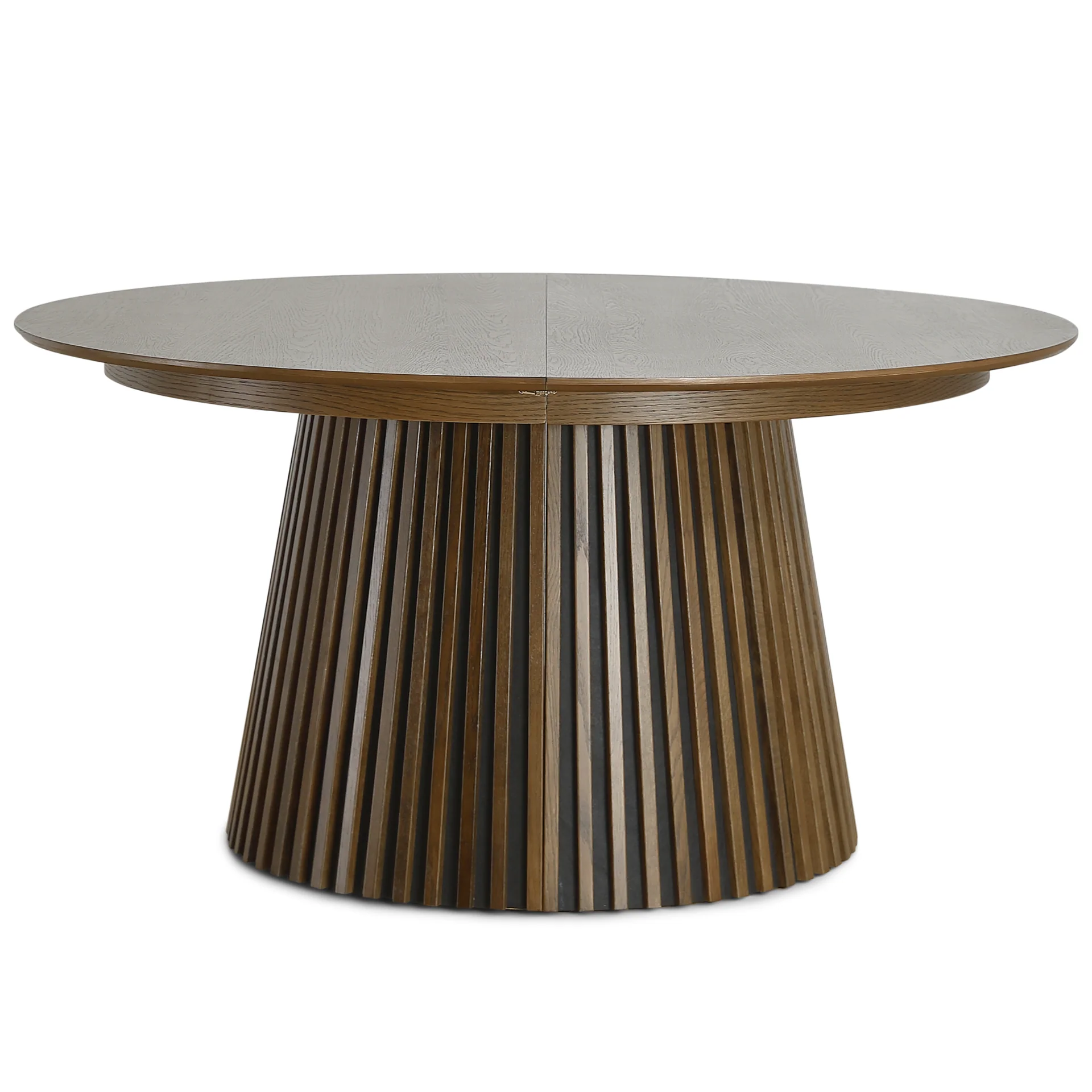 Lewis - Table ronde en chêne fumé avec rallonge 150/190/230 cm - 2 rallonges incluses - Image 4