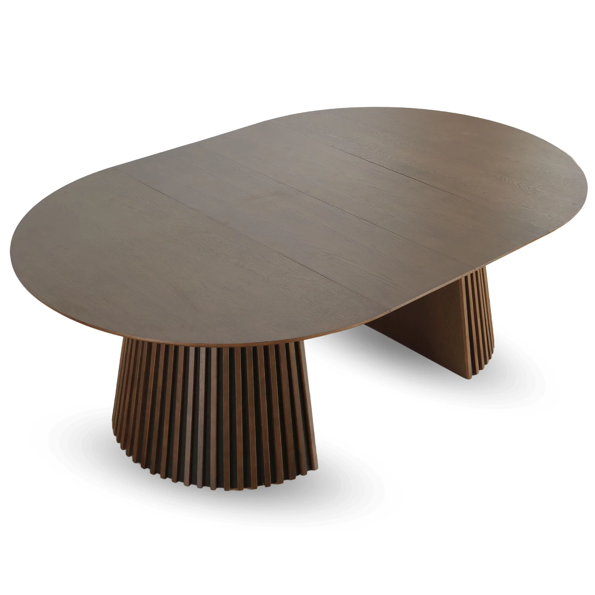 Lewis - Table ronde en chêne fumé avec rallonge 150/190/230 cm - 2 rallonges incluses - Image 5