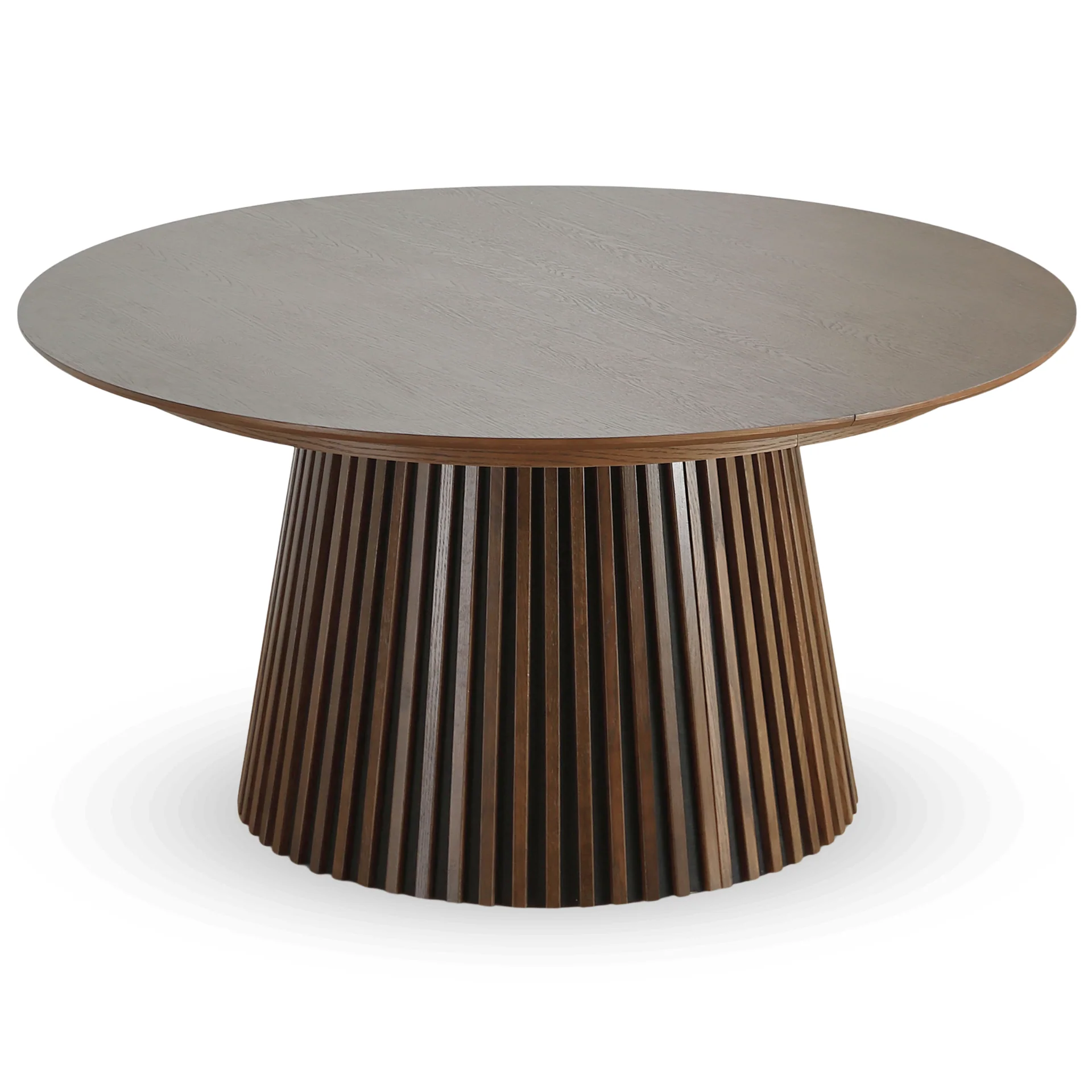 Lewis - Table ronde en chêne fumé avec rallonge 150/190/230 cm - 2 rallonges incluses - Image 6