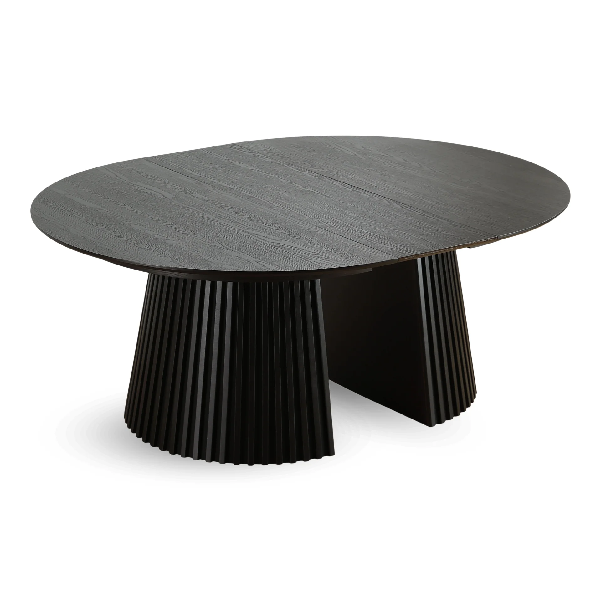 Lewis - Table ronde en noyer noir avec rallonge 150/190/230 cm - 2 rallonges incluses - Image 5