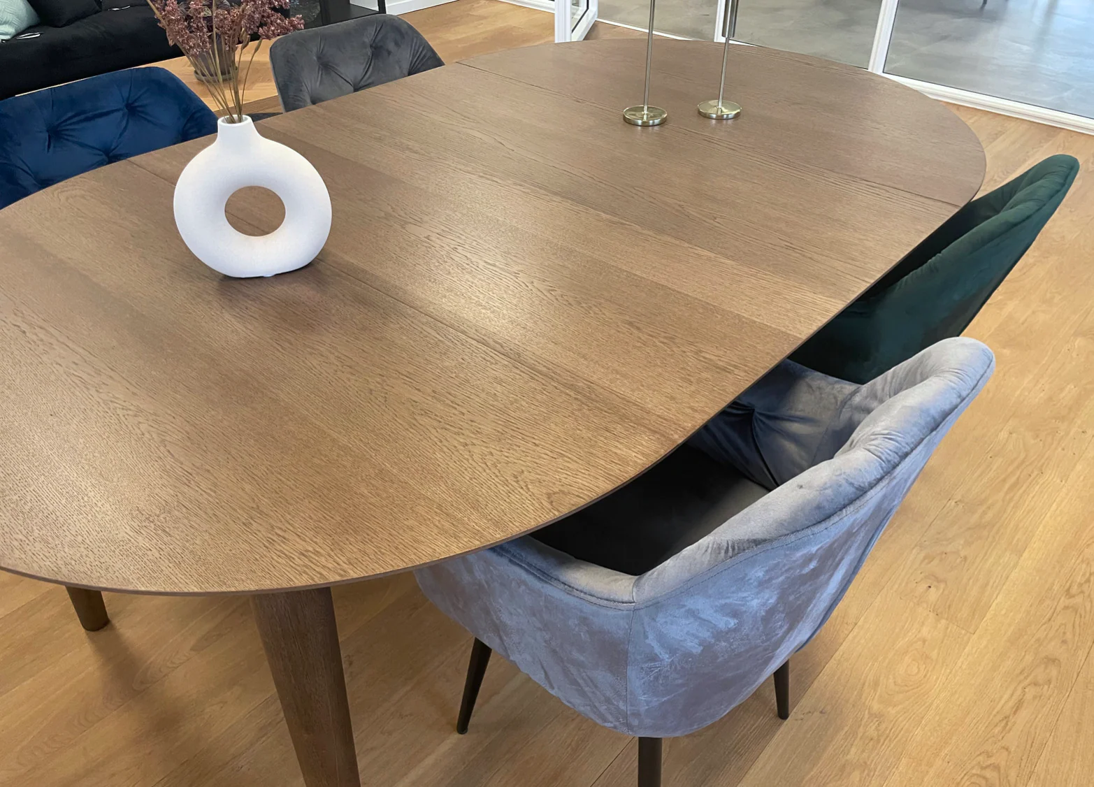 Liam - Table de salle à manger en chêne fumé avec rallonge 120/160/200 cm - Comprend 2 rallonges - Image 7