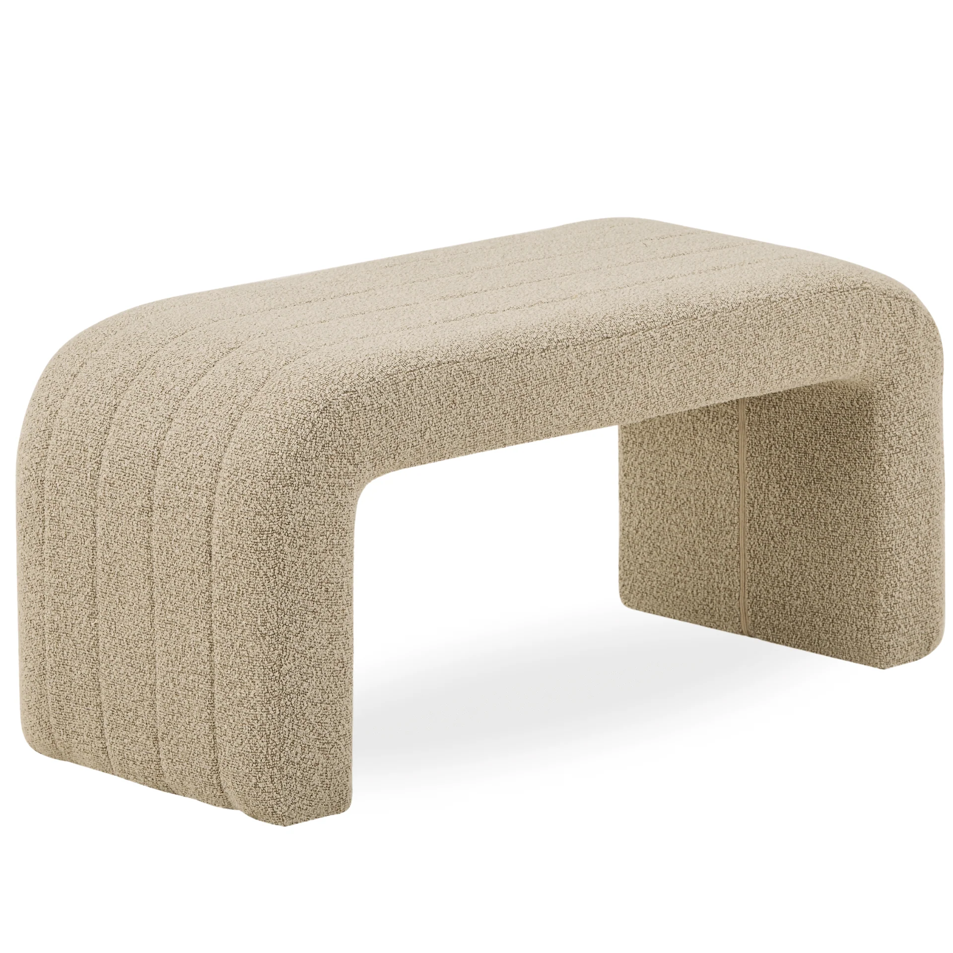 Lianna - Banc en bouclé beige 95x40x44 cm - Image 3