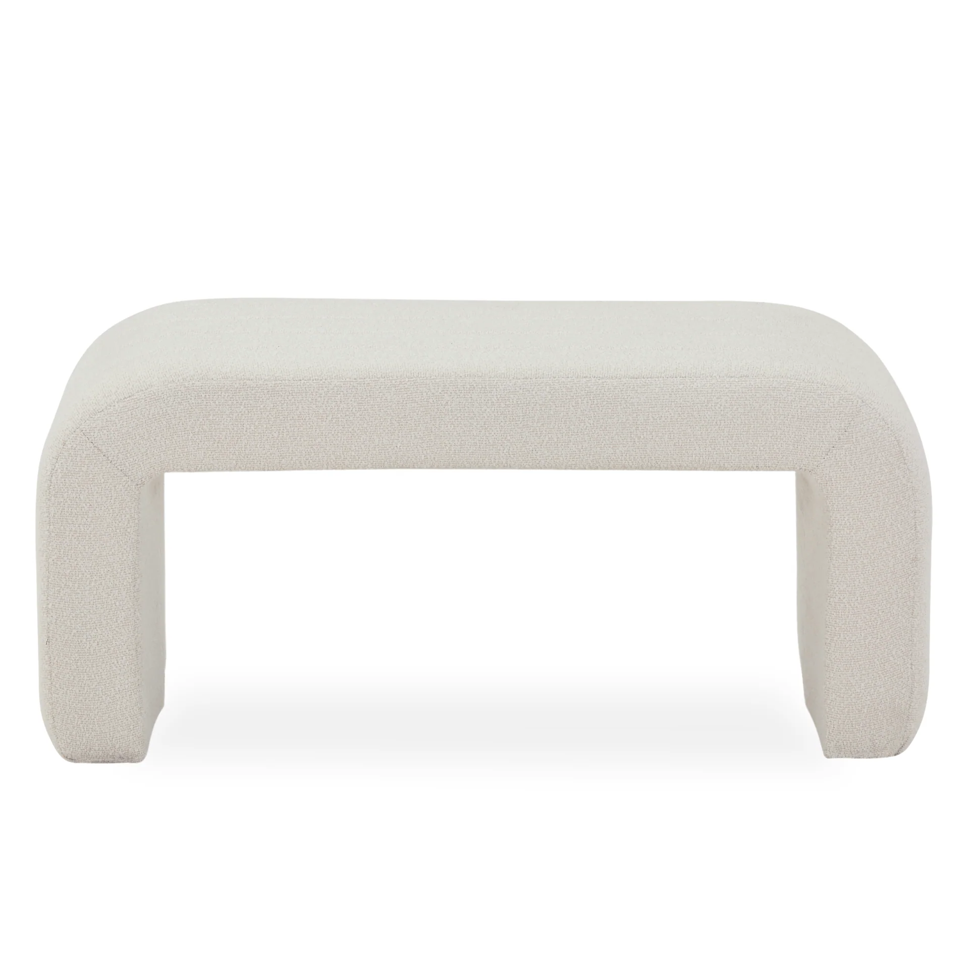 Lianna - Banc en bouclé blanc 95x40x44 cm