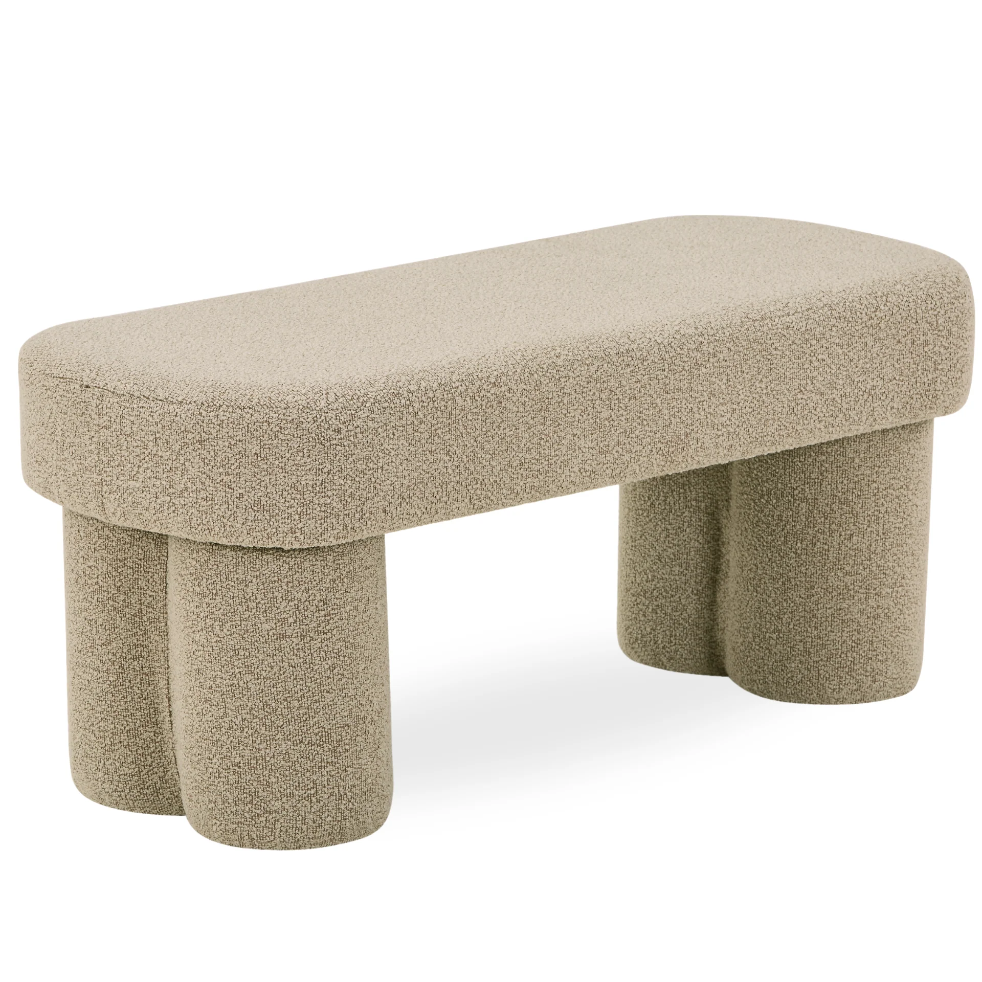Linea banc beige bouclé 100x42x44 cm - Image 2