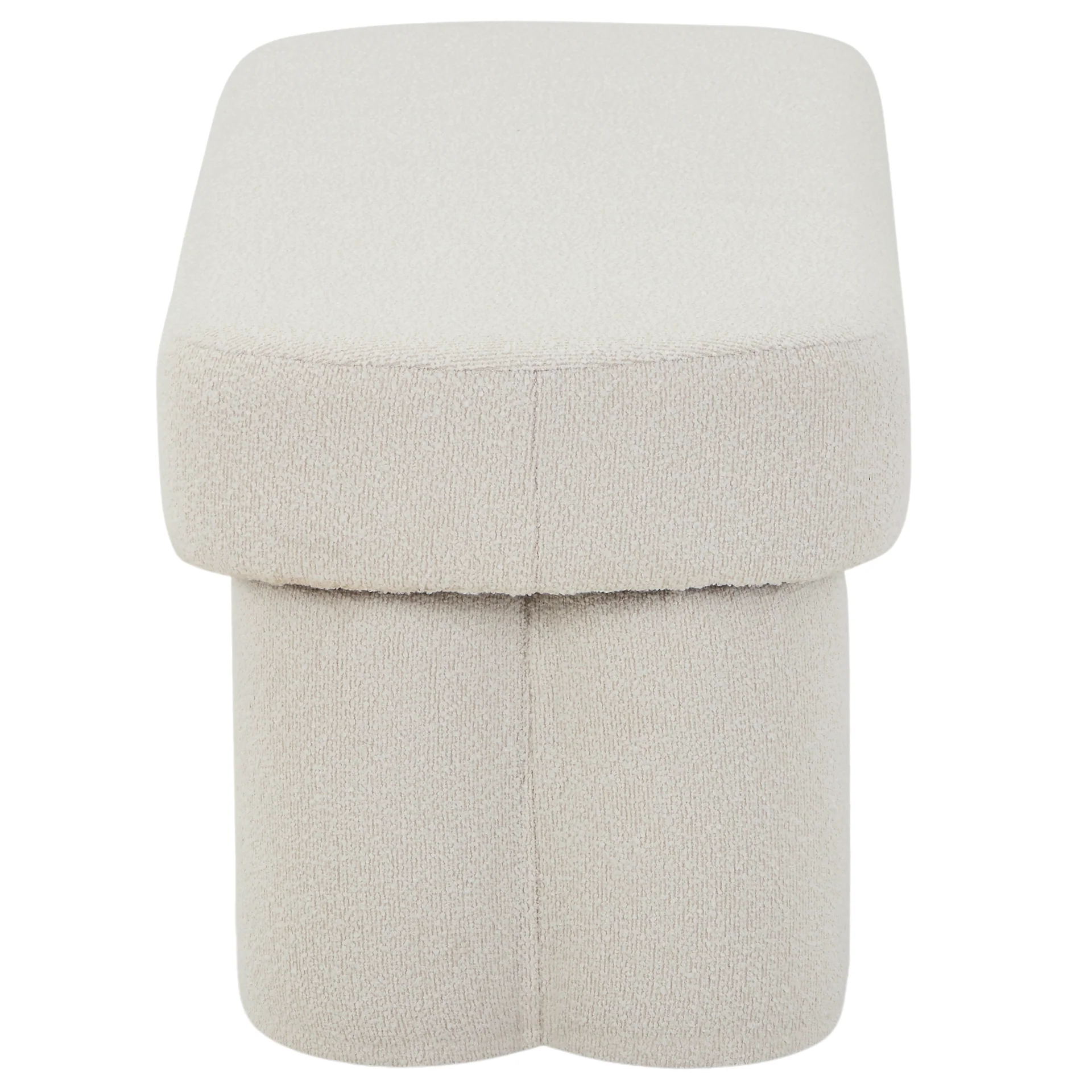 Linea banc blanc bouclé 100x42x44 cm - Image 3
