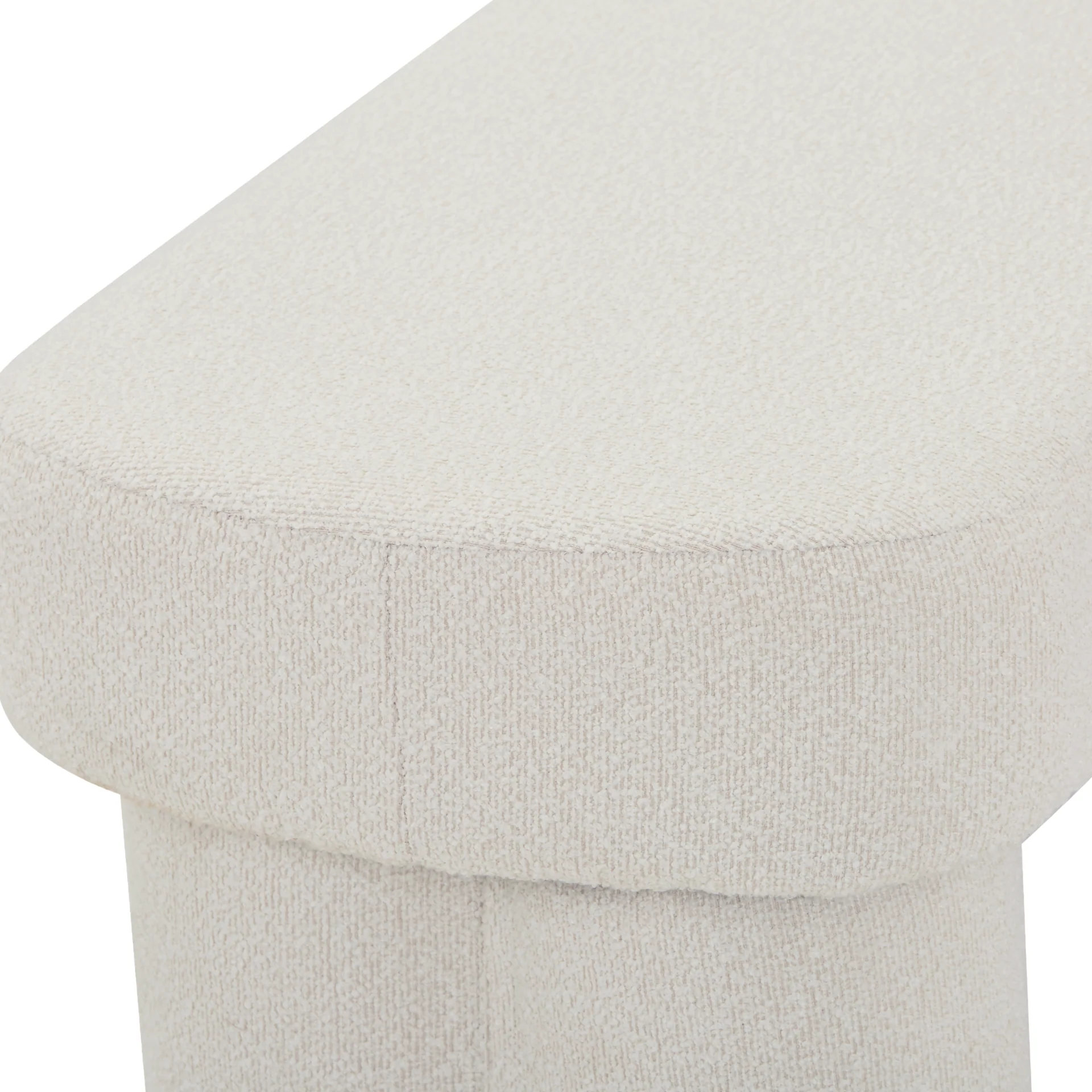 Linea banc blanc bouclé 100x42x44 cm - Image 4
