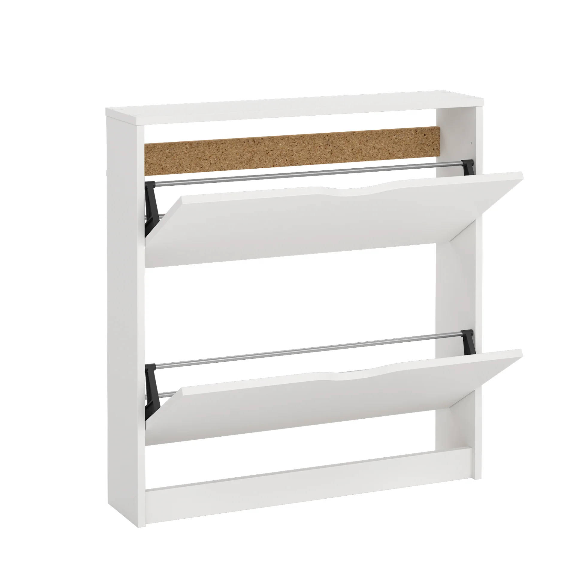 Livo meuble à chaussures à 2 portes en blanc - Image 7