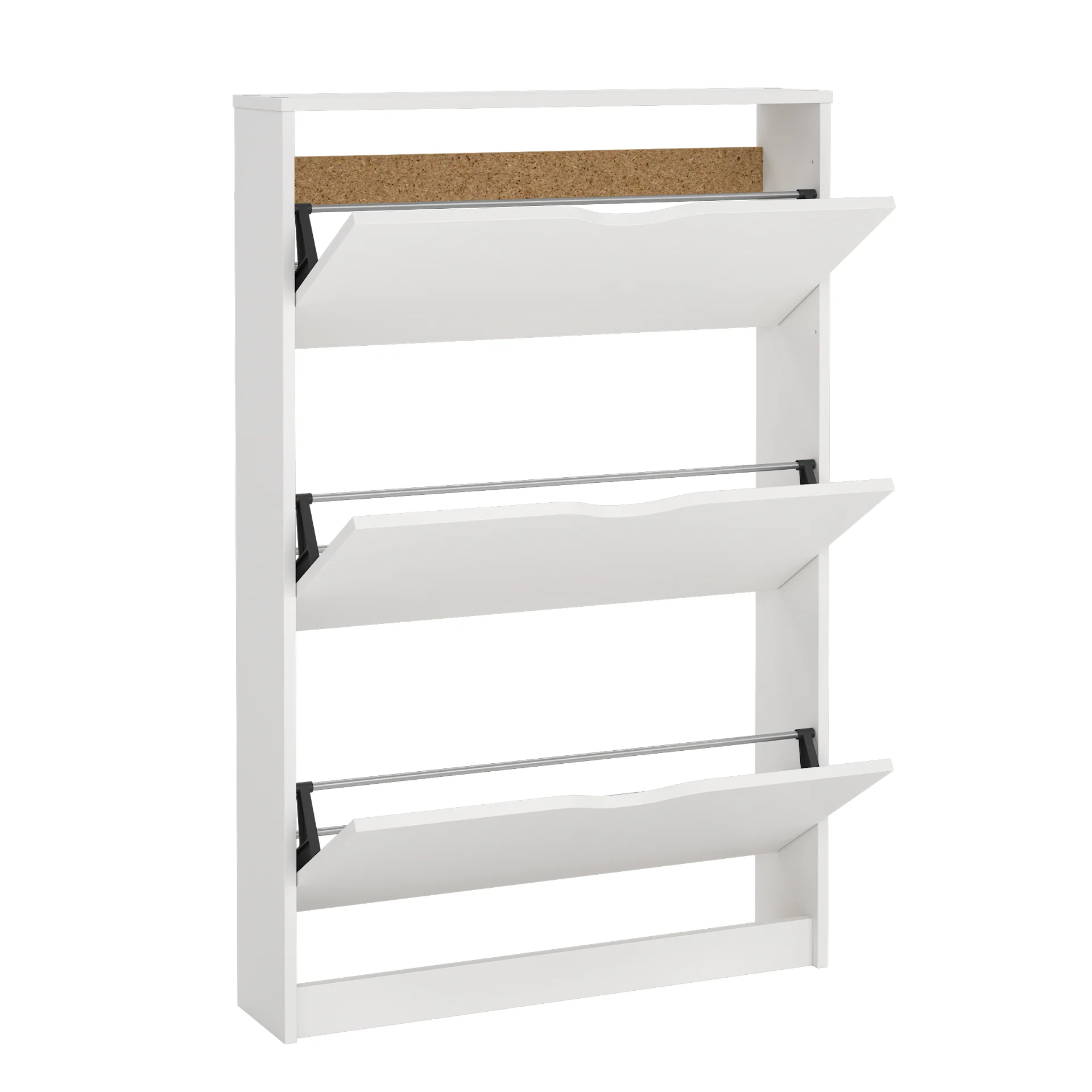 Livo meuble à chaussures à 3 portes en blanc - Image 7