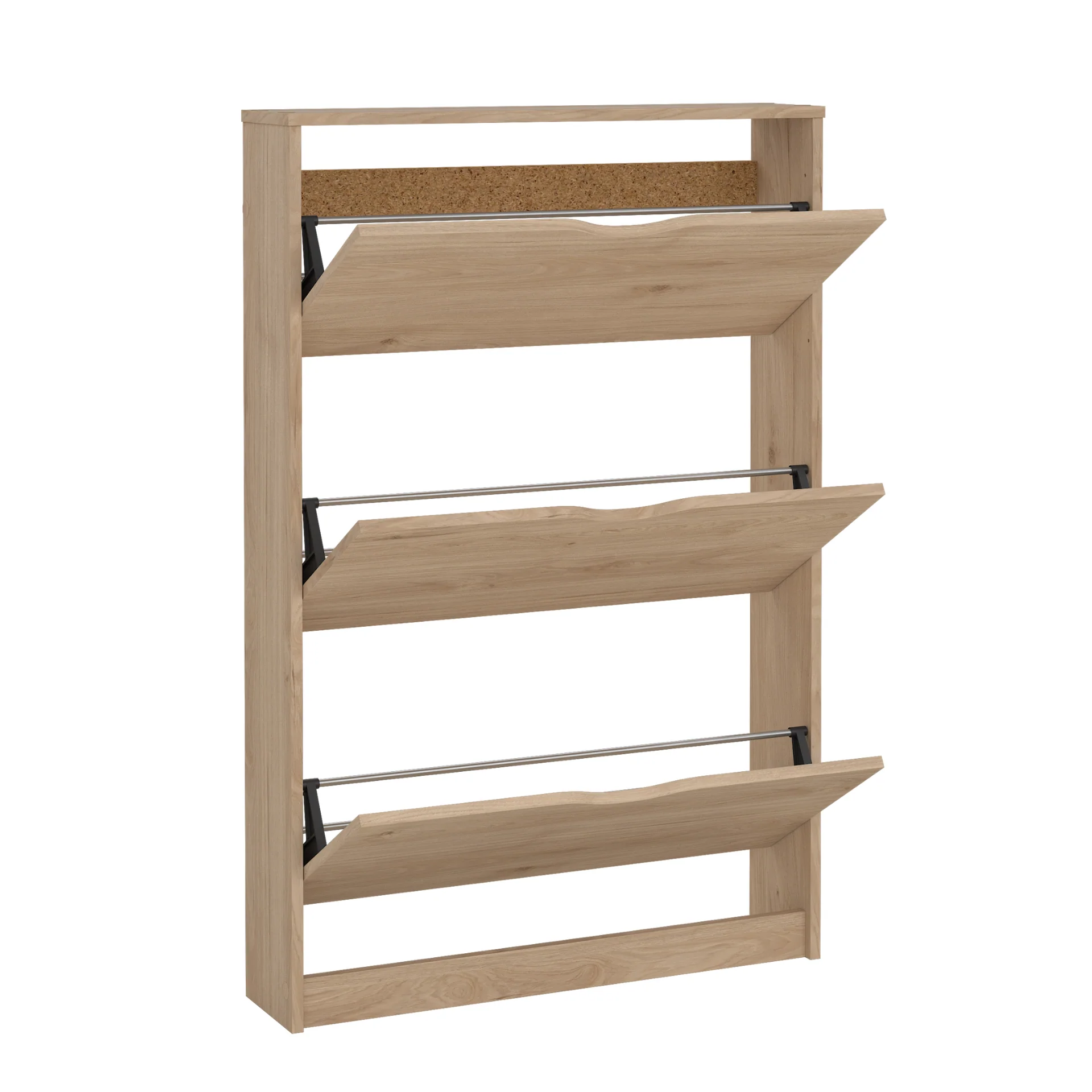 Livo meuble à chaussures avec 3 portes en aspect chêne - Image 7