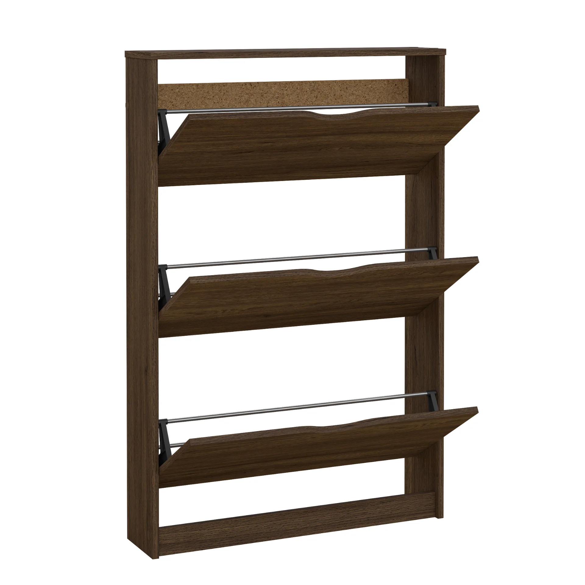 Livo meuble à chaussures avec 3 portes en chêne fumé - Image 7