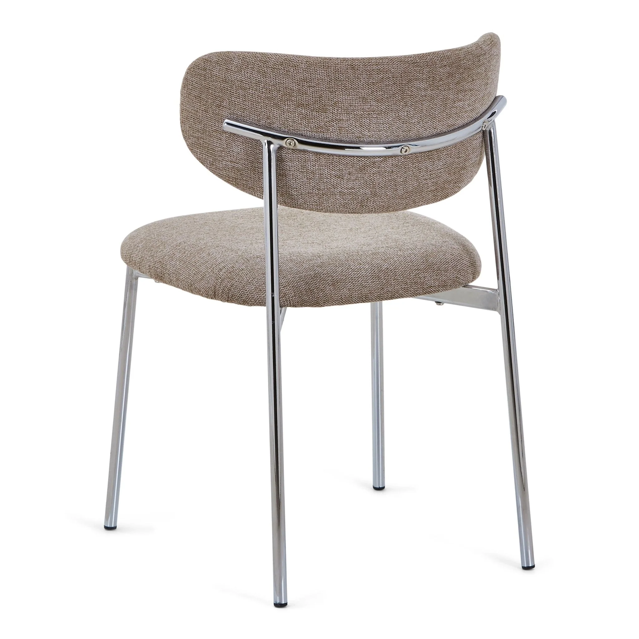Lucinda chaise de table de salle à manger en chrome avec textile sable - Image 10