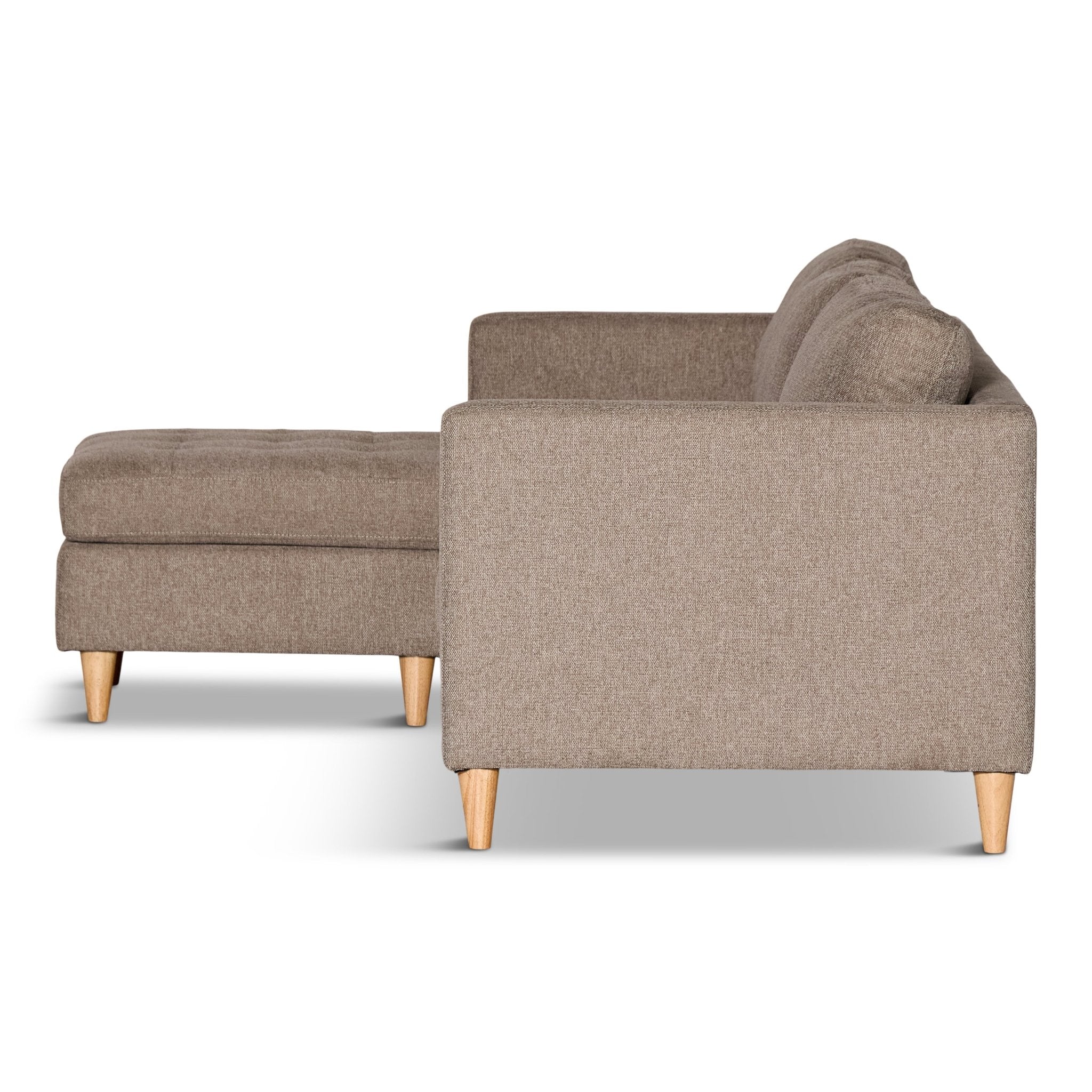 Lulu - Canapé chaise longue réversible droite et gauche en sable - L : 215 x P : 82 x H : 78 cm - Image 4
