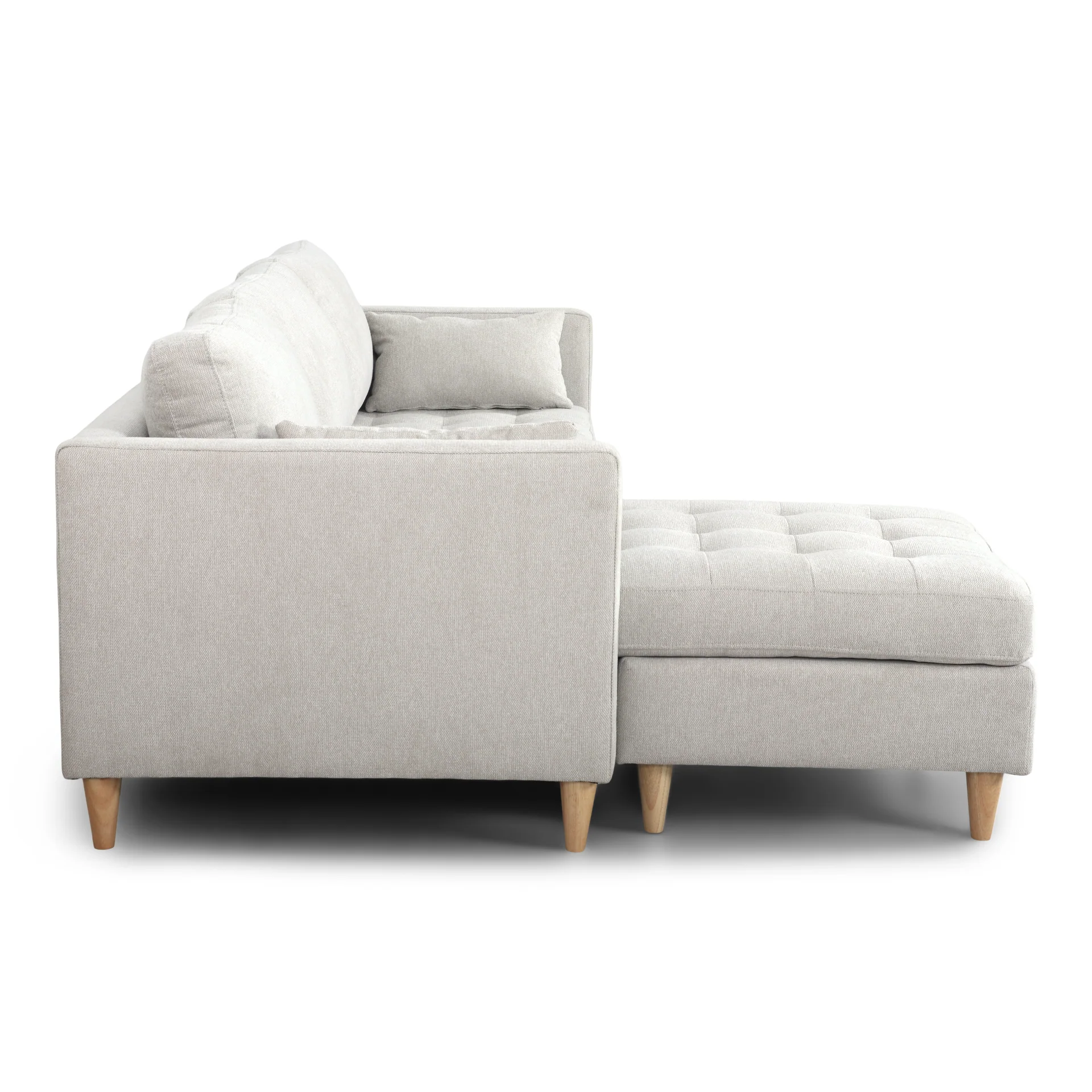 Lulu - Canapé méridienne réversible beige clair côté droit ou gauche L:215 x P:82 x H:78 cm - Image 10