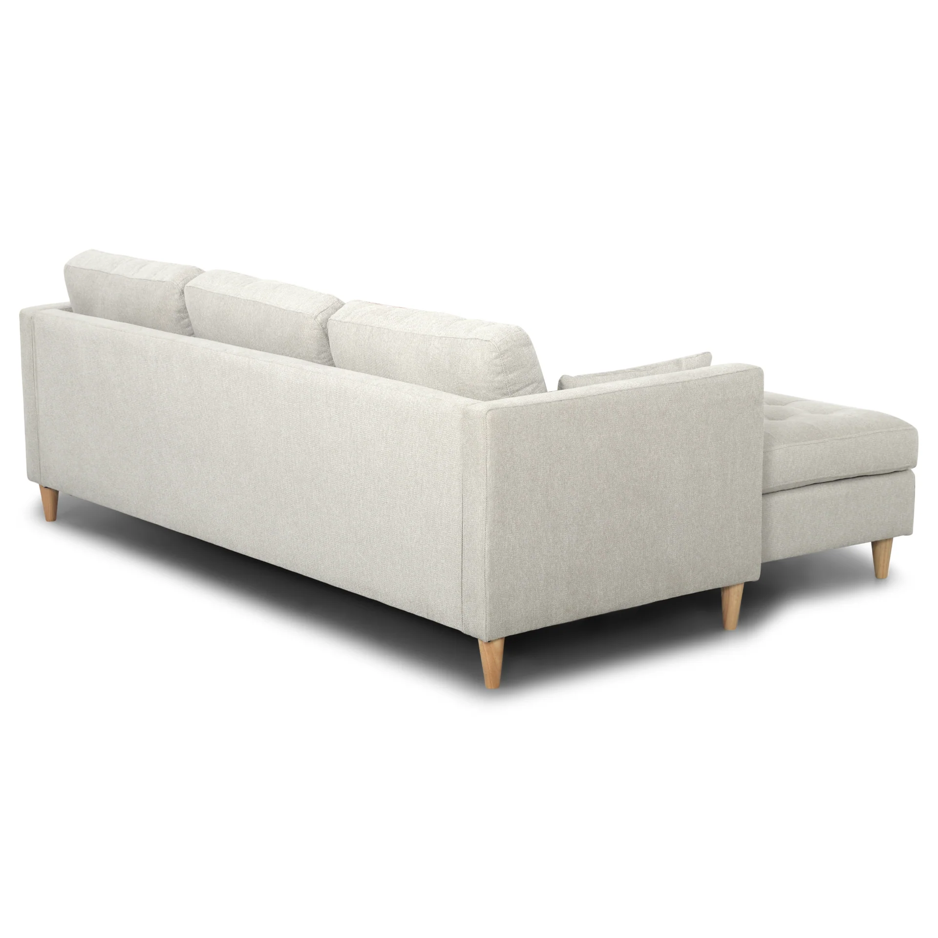 Lulu - Canapé méridienne réversible beige clair côté droit ou gauche L:215 x P:82 x H:78 cm - Image 7
