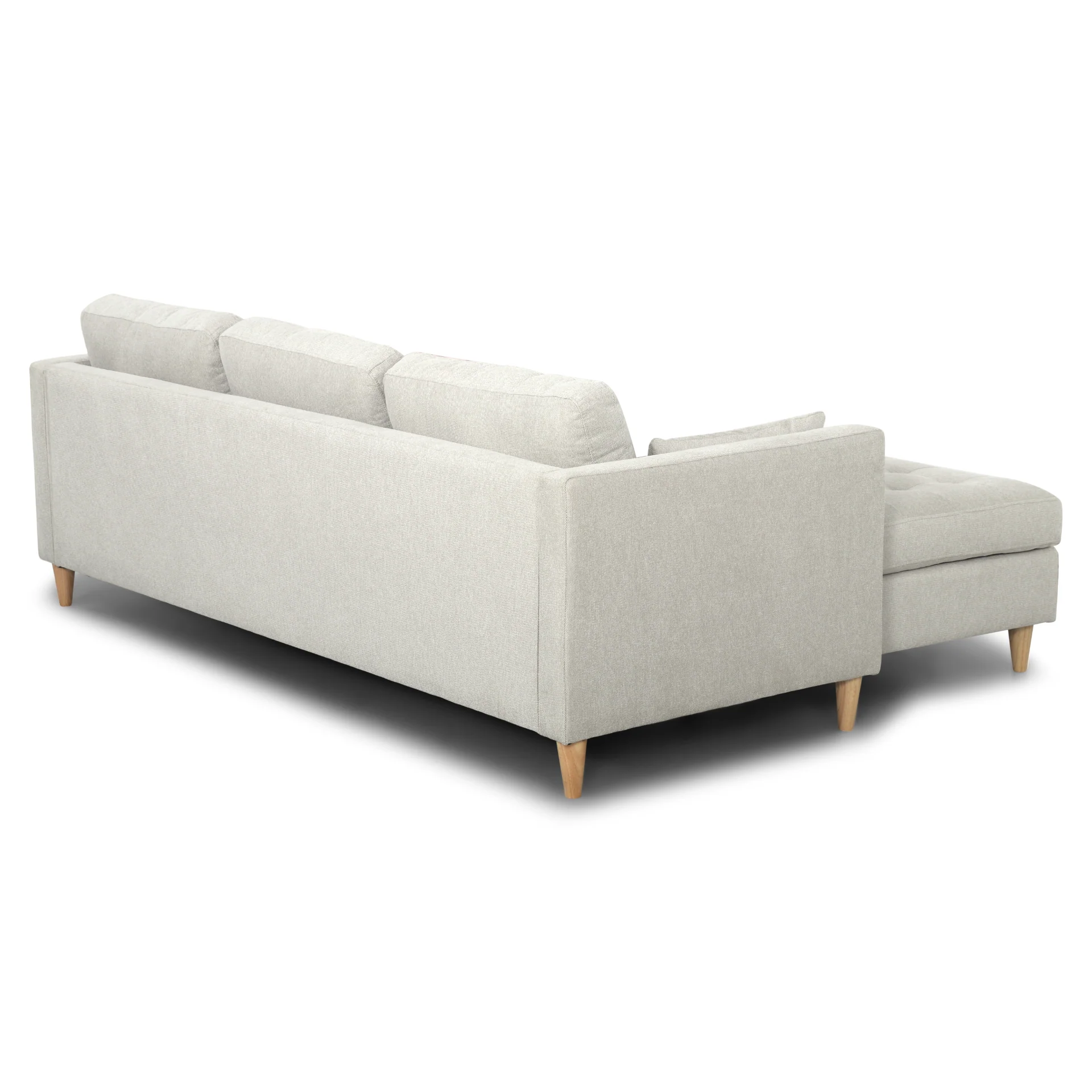 Lulu - Canapé méridienne réversible beige clair côté droit ou gauche L:215 x P:82 x H:78 cm - Image 9