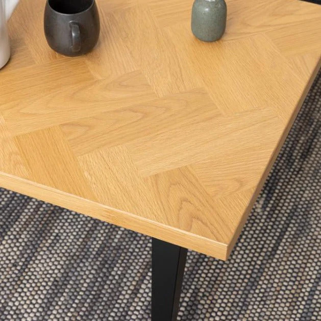 Madelina - Table basse en chevrons en placage de chêne laqué 120 cm - Image 4
