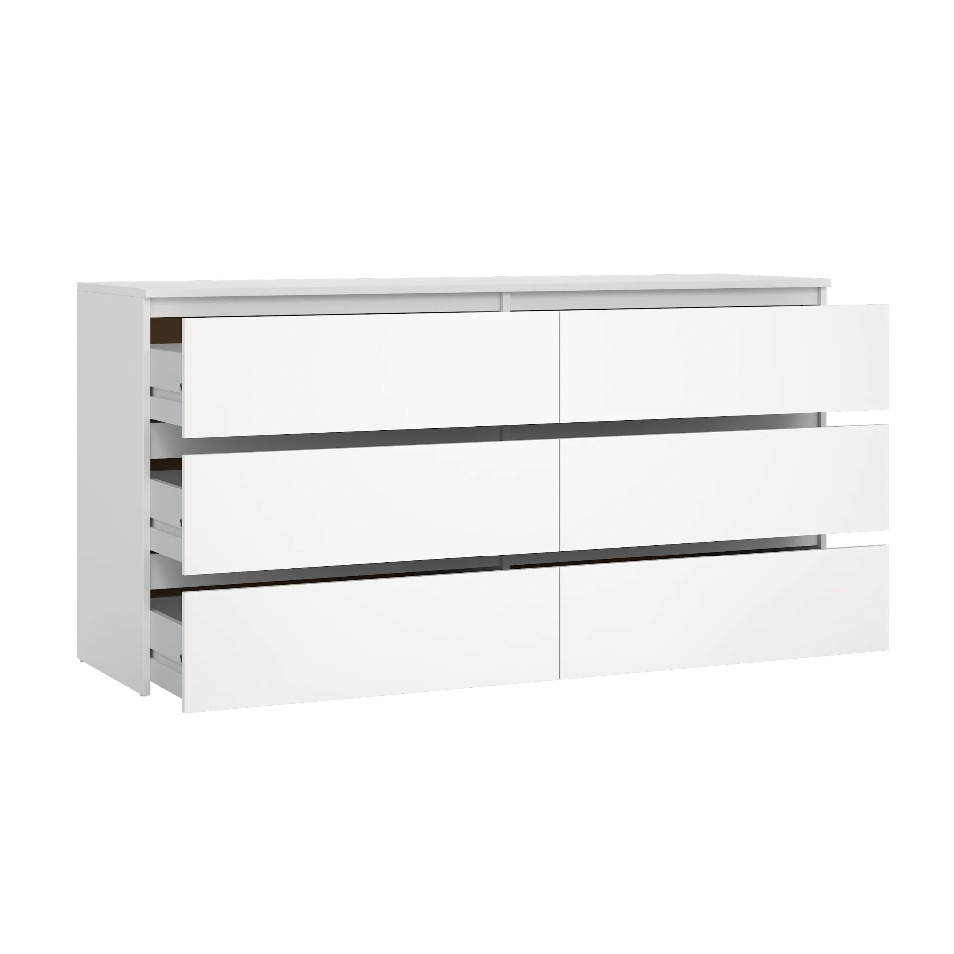 Maise commode 70x138x41 cm avec 6 tiroirs en blanc - Image 4