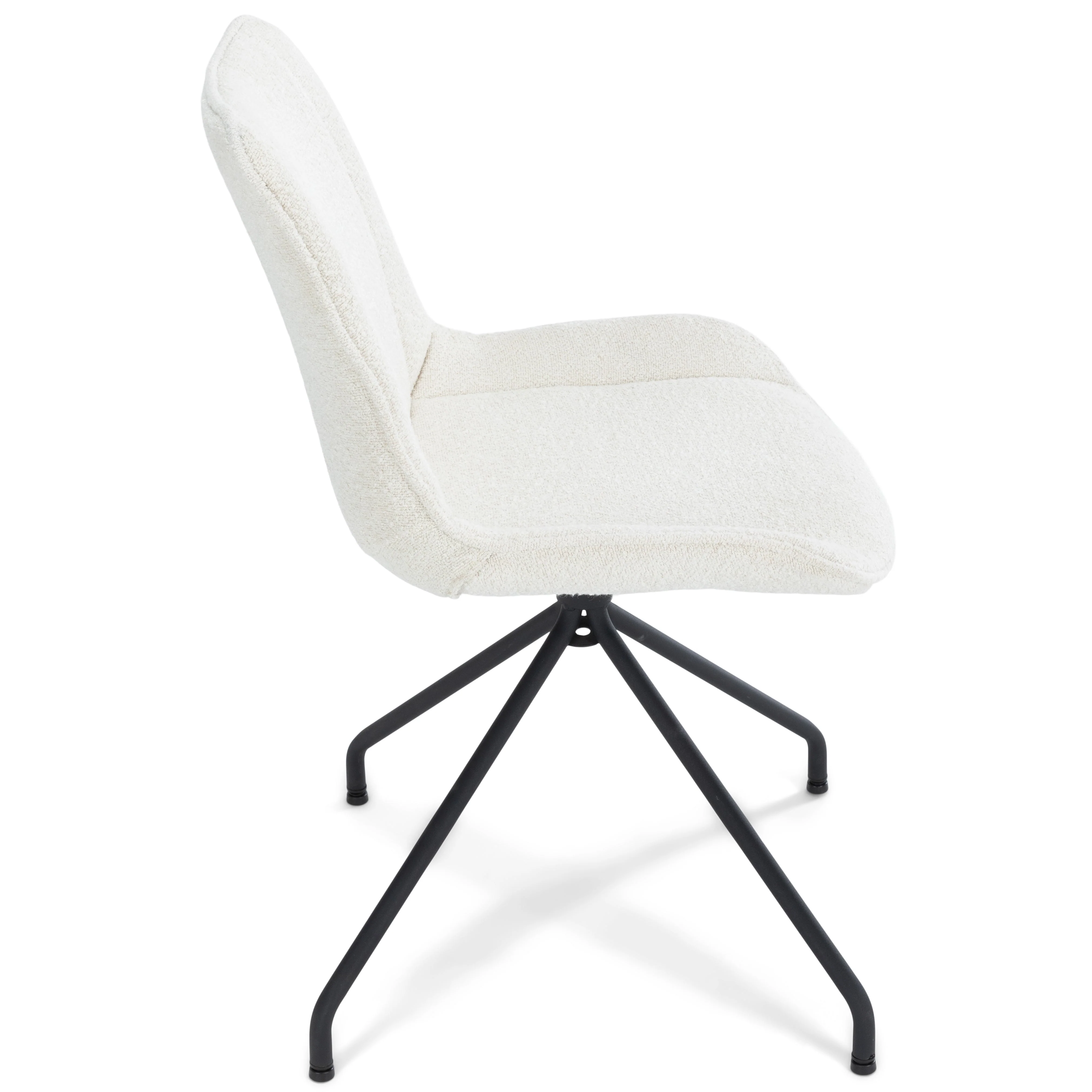 Maja - Chaise de salle à manger en bouclette blanche avec rotation à 360 degrés - Image 3