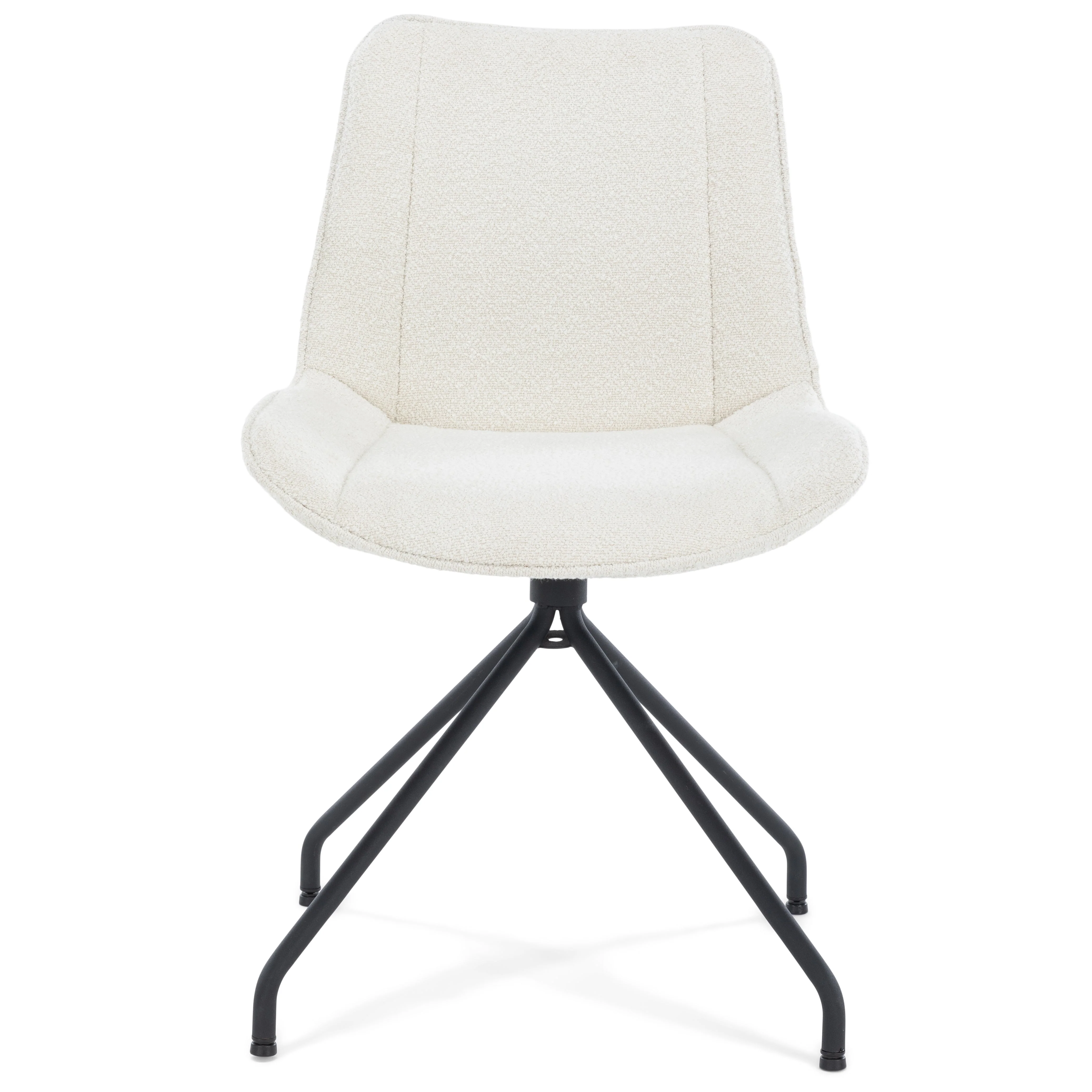 Maja - Chaise de salle à manger en bouclette blanche avec rotation à 360 degrés - Image 6
