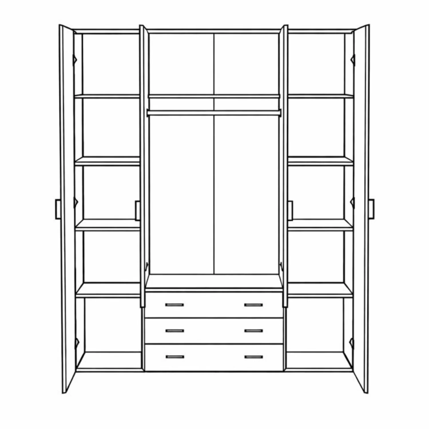 Malia armoire blanche 4 portes 3 tiroirs - Image 8