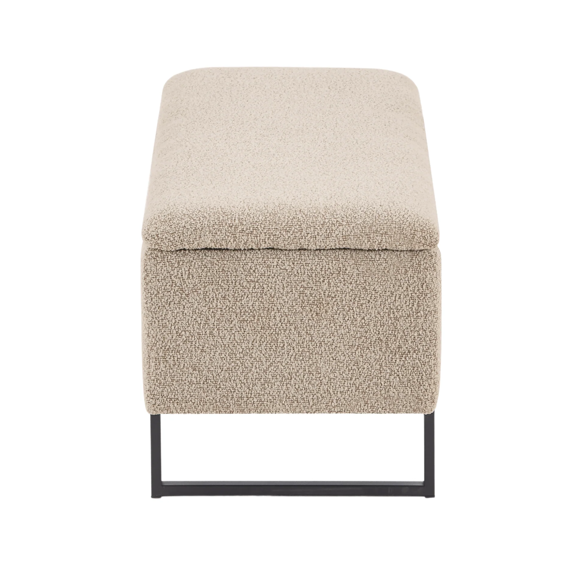 Malika Banc avec rangement en bouclé beige 95x35x42 cm - Image 9
