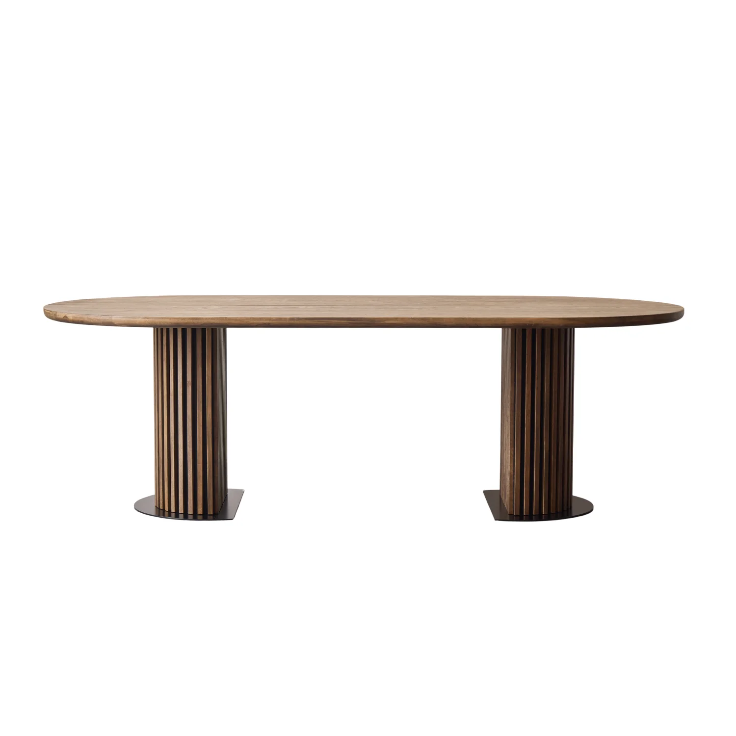 Matteo - Table à lattes avec sommier à lattes en chêne massif fumé 240x120x77 cm - Image 9