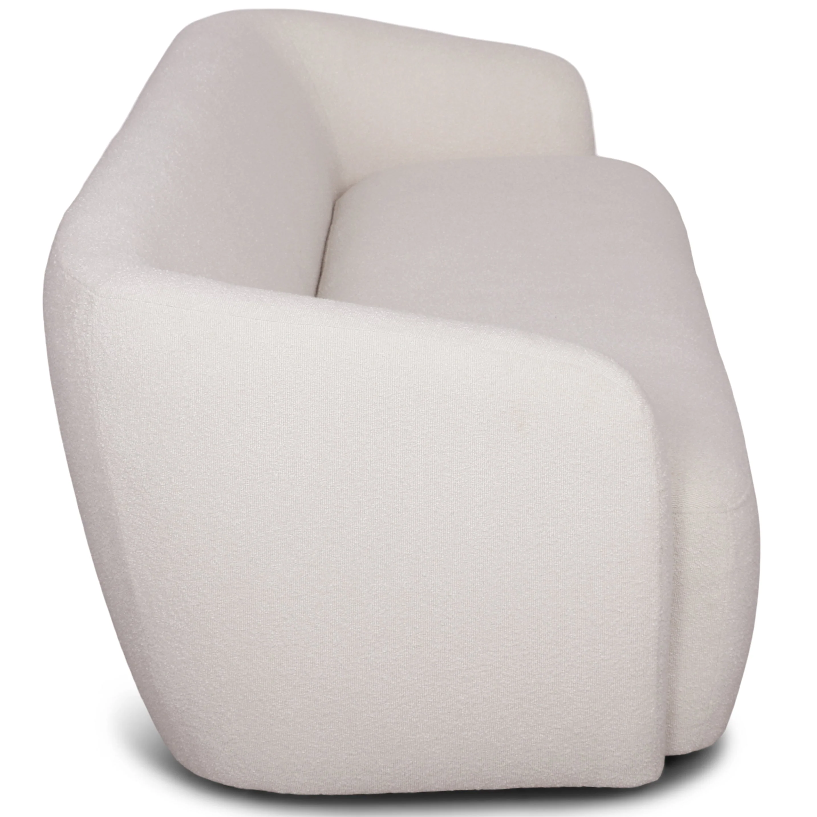 Melisa - Canapé 2 places en bouclé blanc L: 173 x P: 84 x H: 66 cm - Image 5