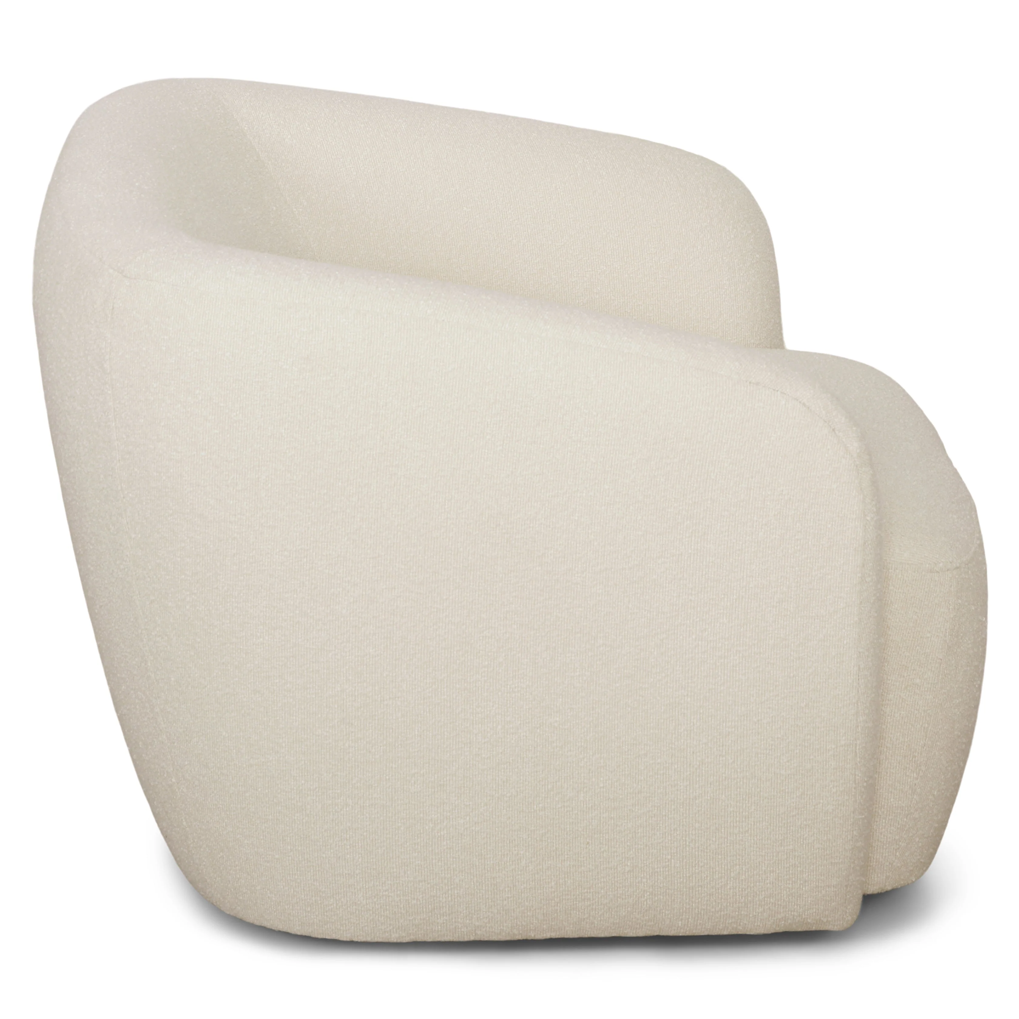 Melisa - Fauteuil en bouclé blanc L: 92 x P: 84 x H: 66 cm - Image 5