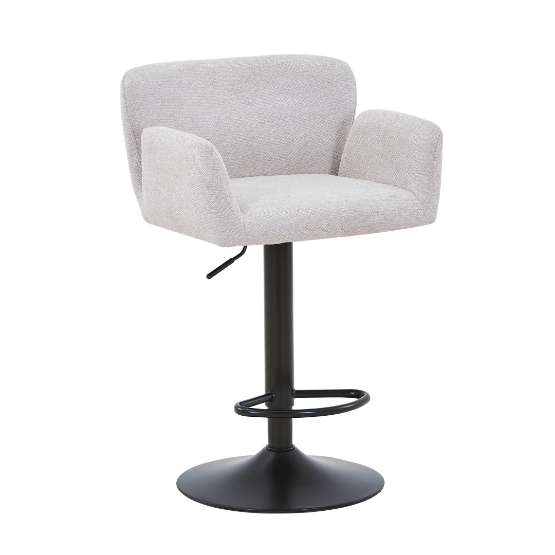 Tabouret de bar Melody - textile beige avec hauteur réglable et fonction pivotante - Image 6