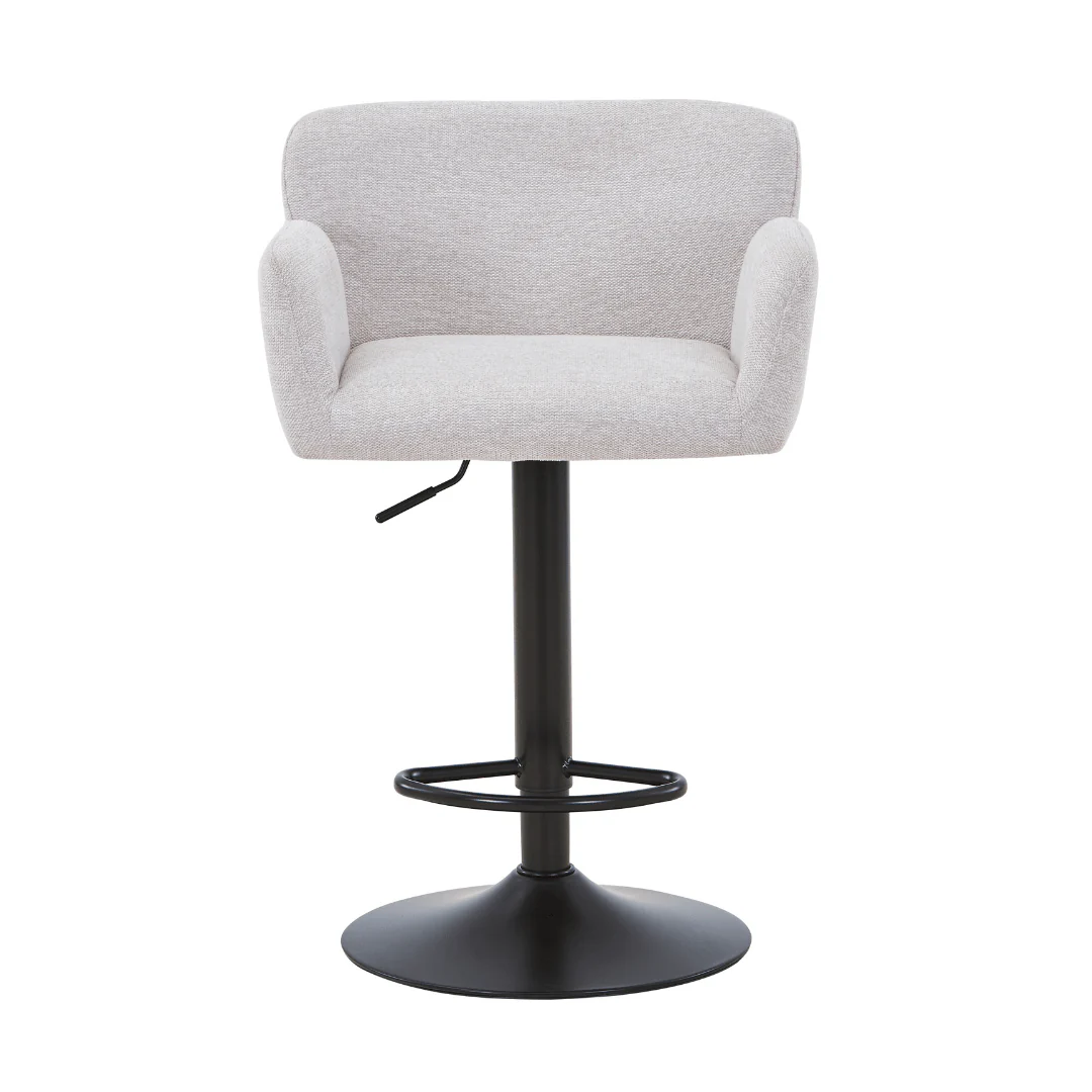 Tabouret de bar Melody - textile beige avec hauteur réglable et fonction pivotante - Image 8