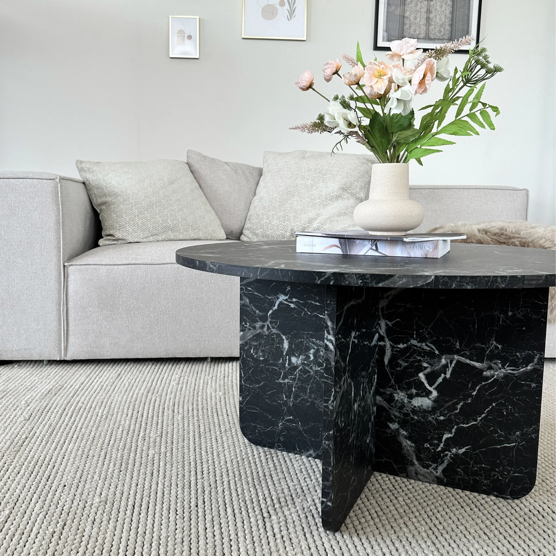 Mercy - Table basse en marbre noir Ø80 cm - Image 7
