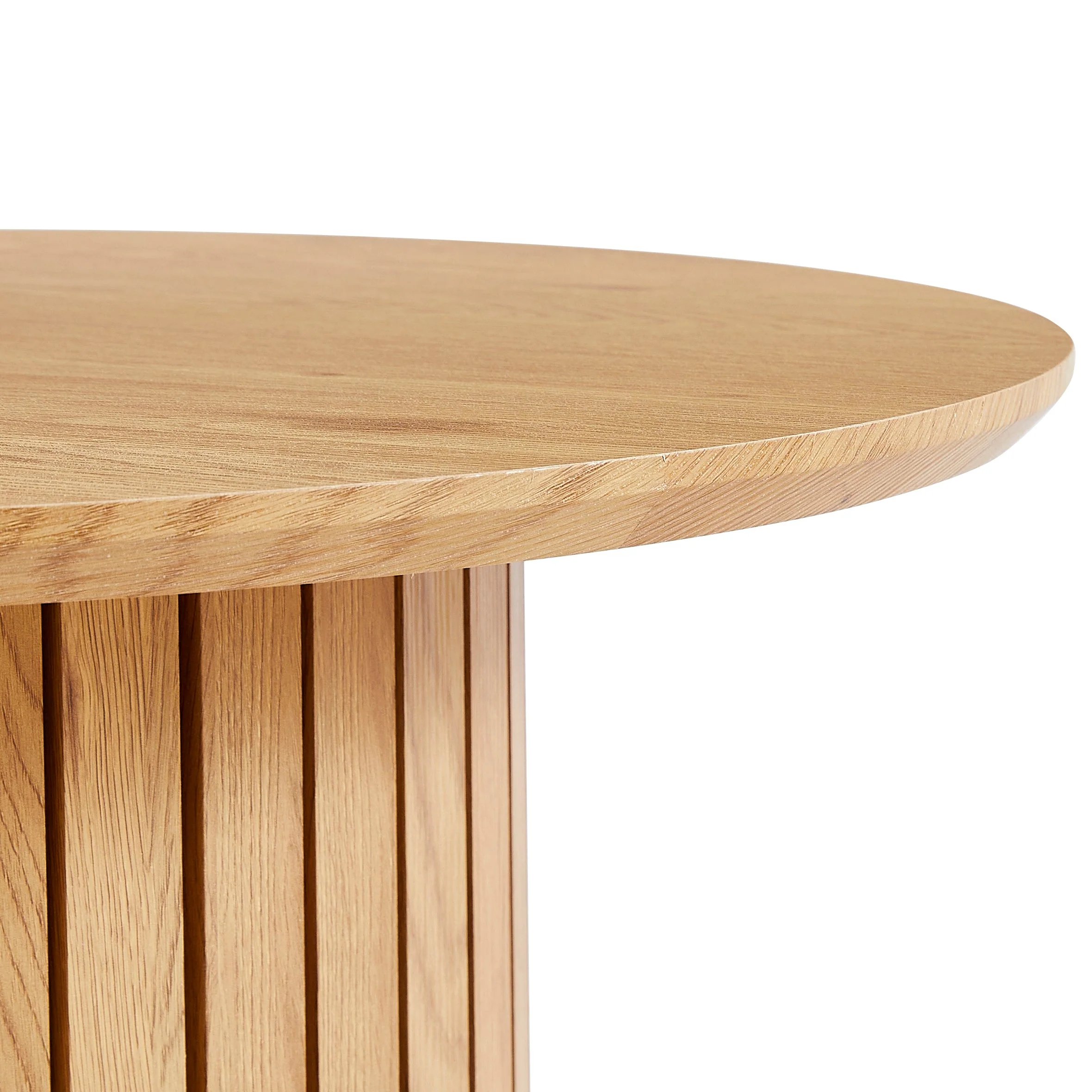 Milas - Lamelles table basse ronde Ø80 cm en épicéa avec pied colonne - Image 3