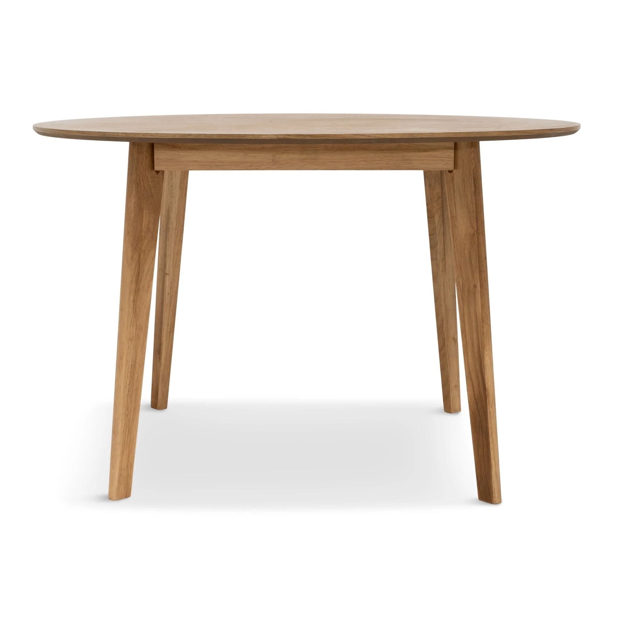 Miles - Table de salle à manger ronde Ø120 cm en placage de chêne huilé avec motif à chevrons - Image 4