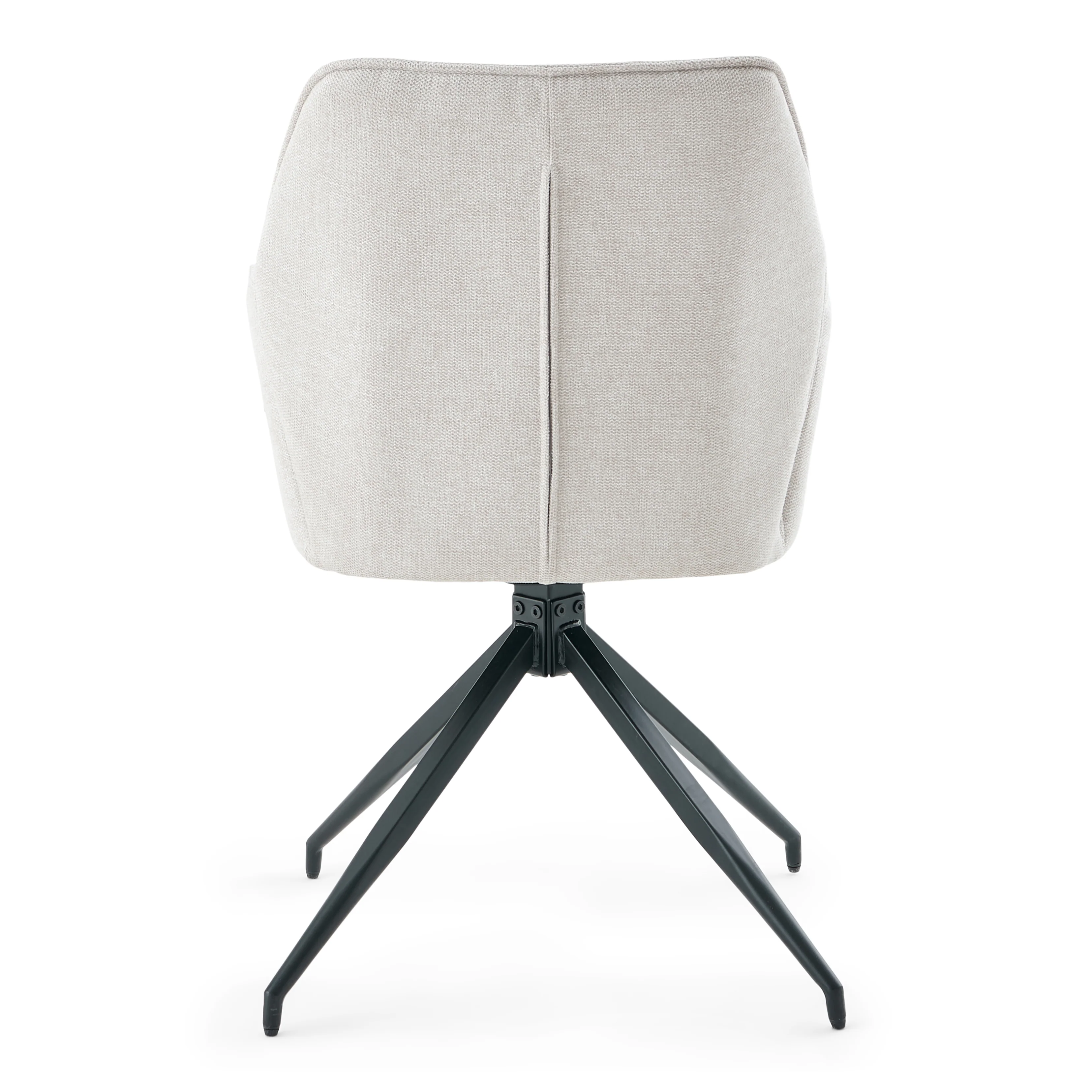 Minna - Chaise de salle à manger en tissu beige avec fonction pivotante à 360 degrés - Image 3
